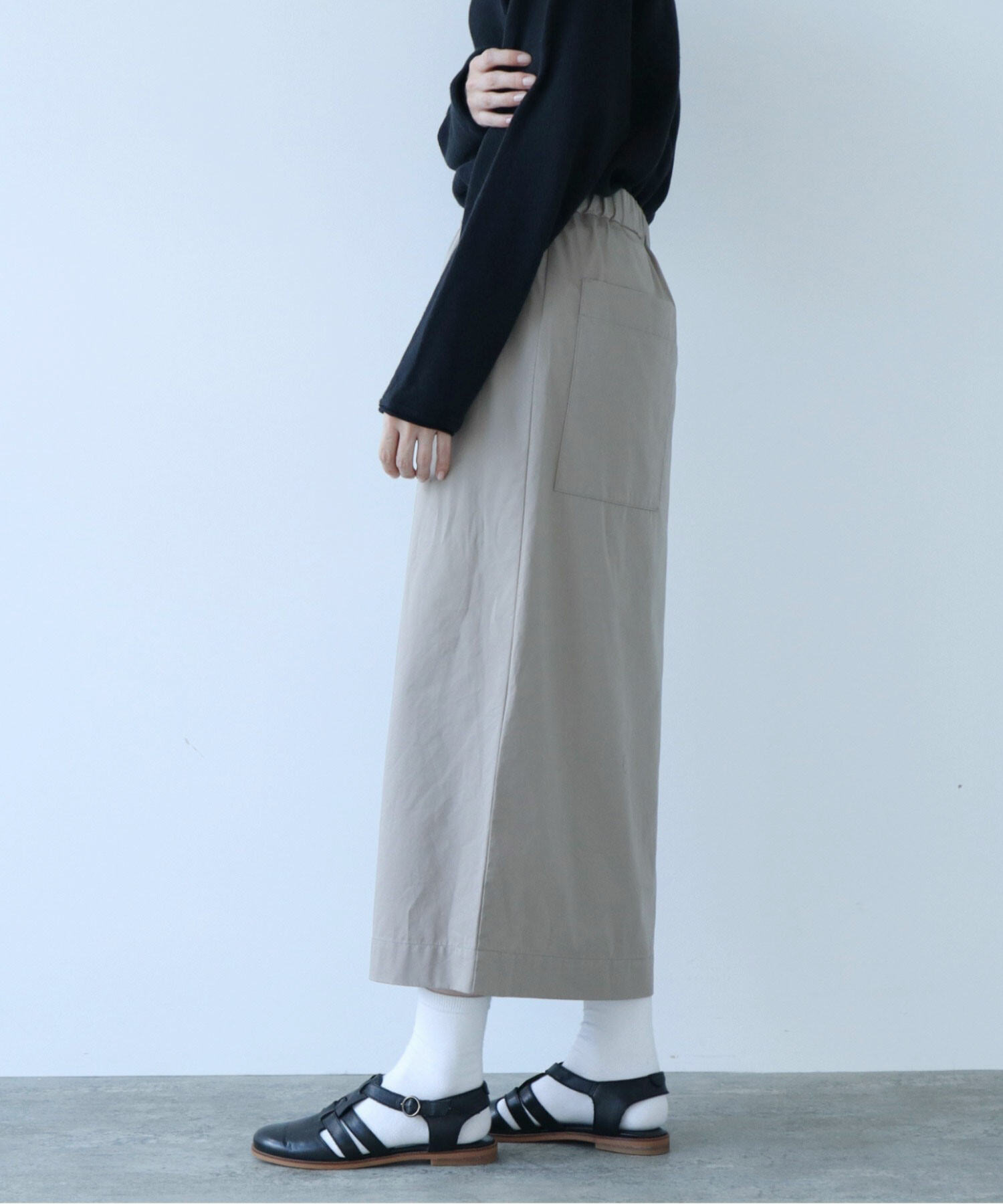 AMBIDEX Store △強撚ラチネラップ Iラインスカート(F クロ): yuni