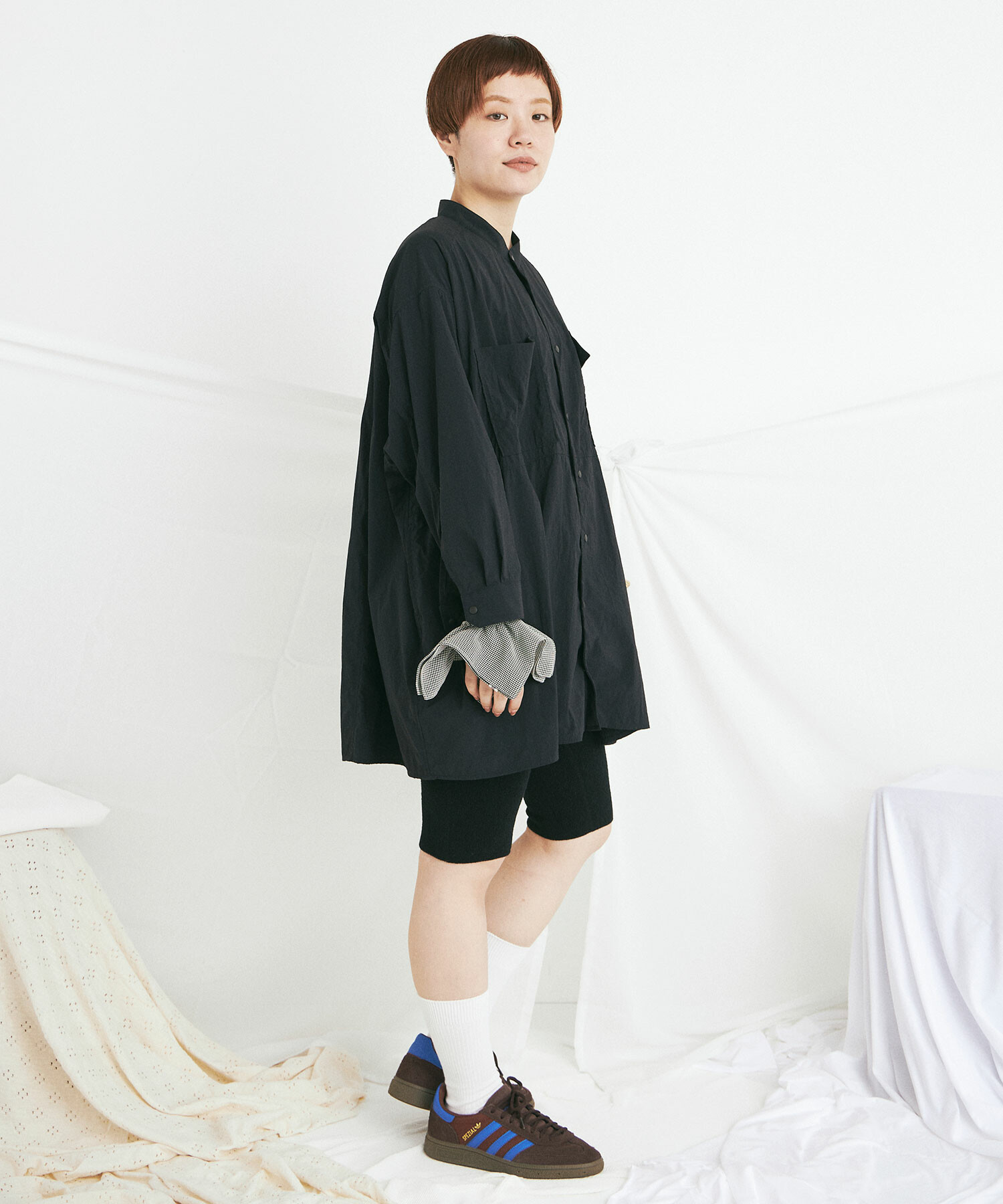 AMBIDEX Store 45d NYLON伊吹染め PAPA シャツ(F IVORY): buoybuoy