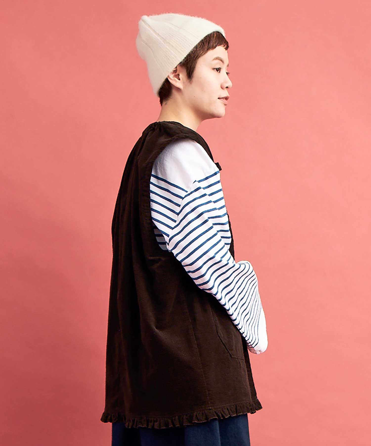 AMBIDEX Store ○VINTAGE RIPPLE SMOCK ベスト(F IVORY): buoybuoy