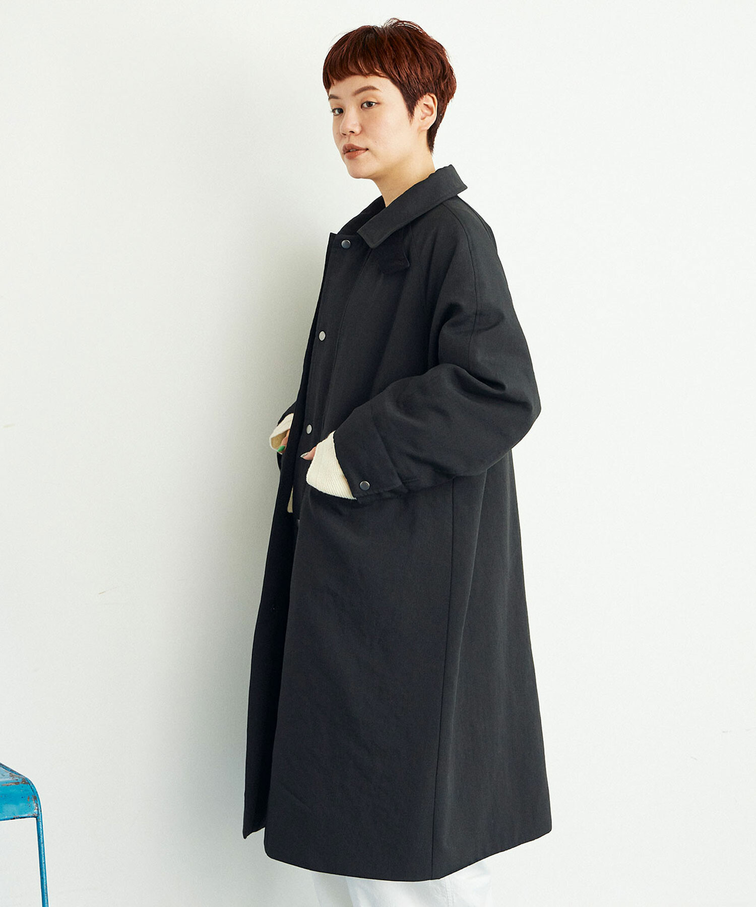 AMBIDEX Store ○LIGHT DICROS AIRO ステンカラーコート(F IVORY