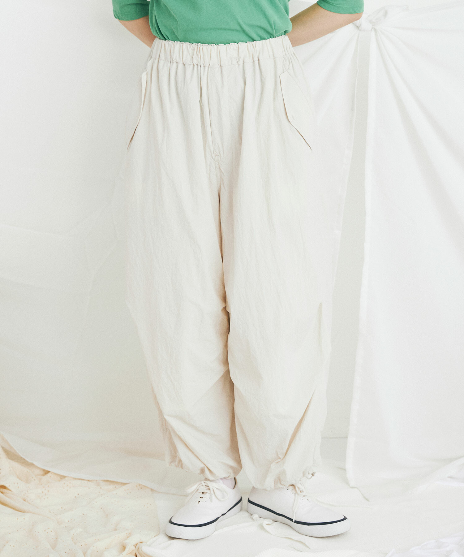 AMBIDEX Store 45d NYLON伊吹染め CARGO パンツ(F IVORY): buoybuoy