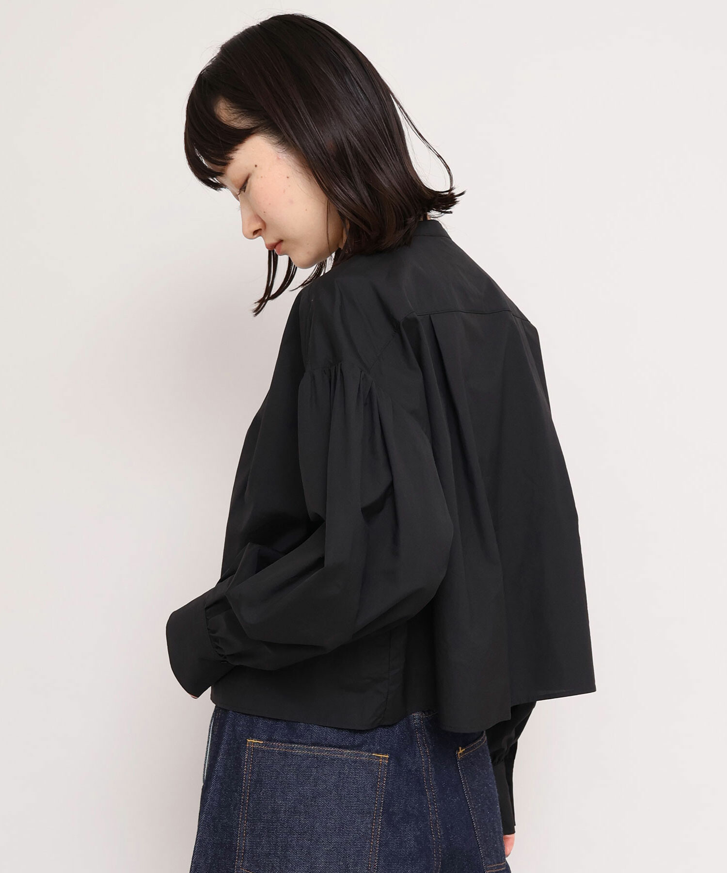 【値引価格コメント欄に】サカイドッキングプリント長袖シャツブラウス 2 値引価格コメント欄に】サカイドッキングプリント長袖シャツブラウス 2