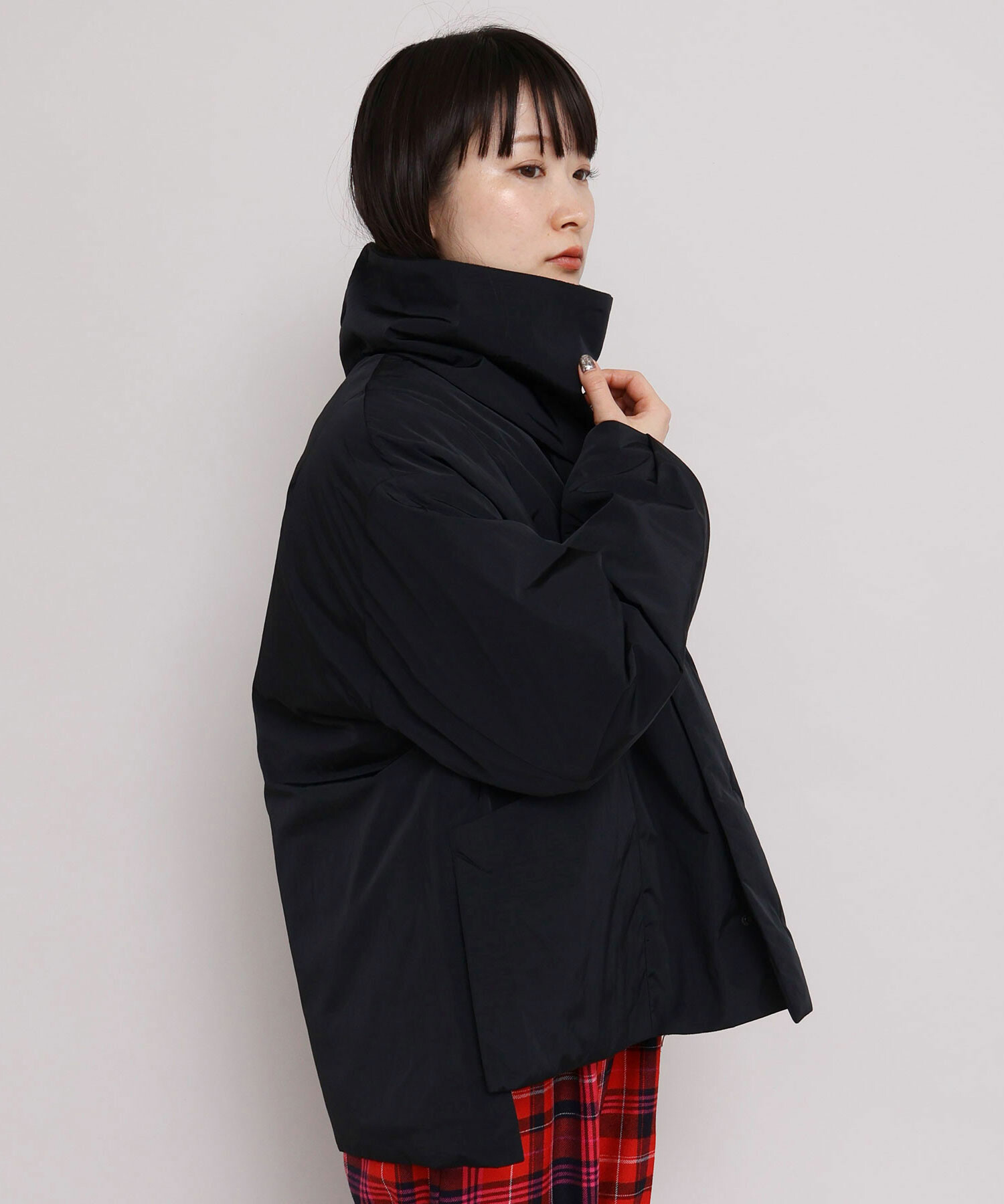 AMBIDEX Store 〇ナイロン流し染め ショートコート(F グレー): iki