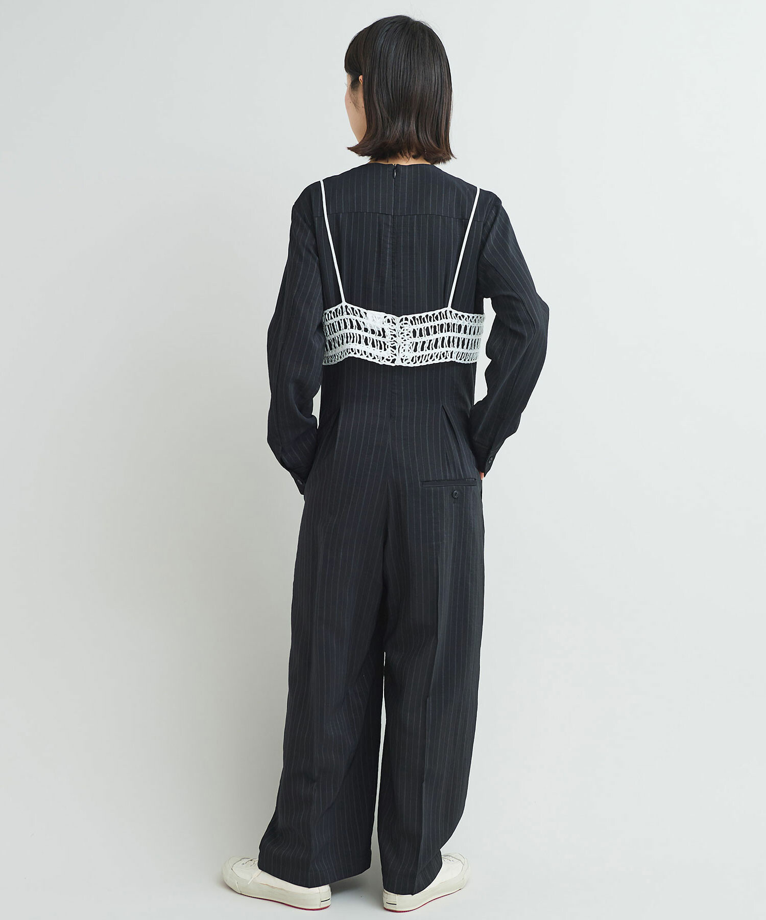 AMBIDEX Store 〇テープヤーンループ刺繍 ビスチェ(F クロ): iki