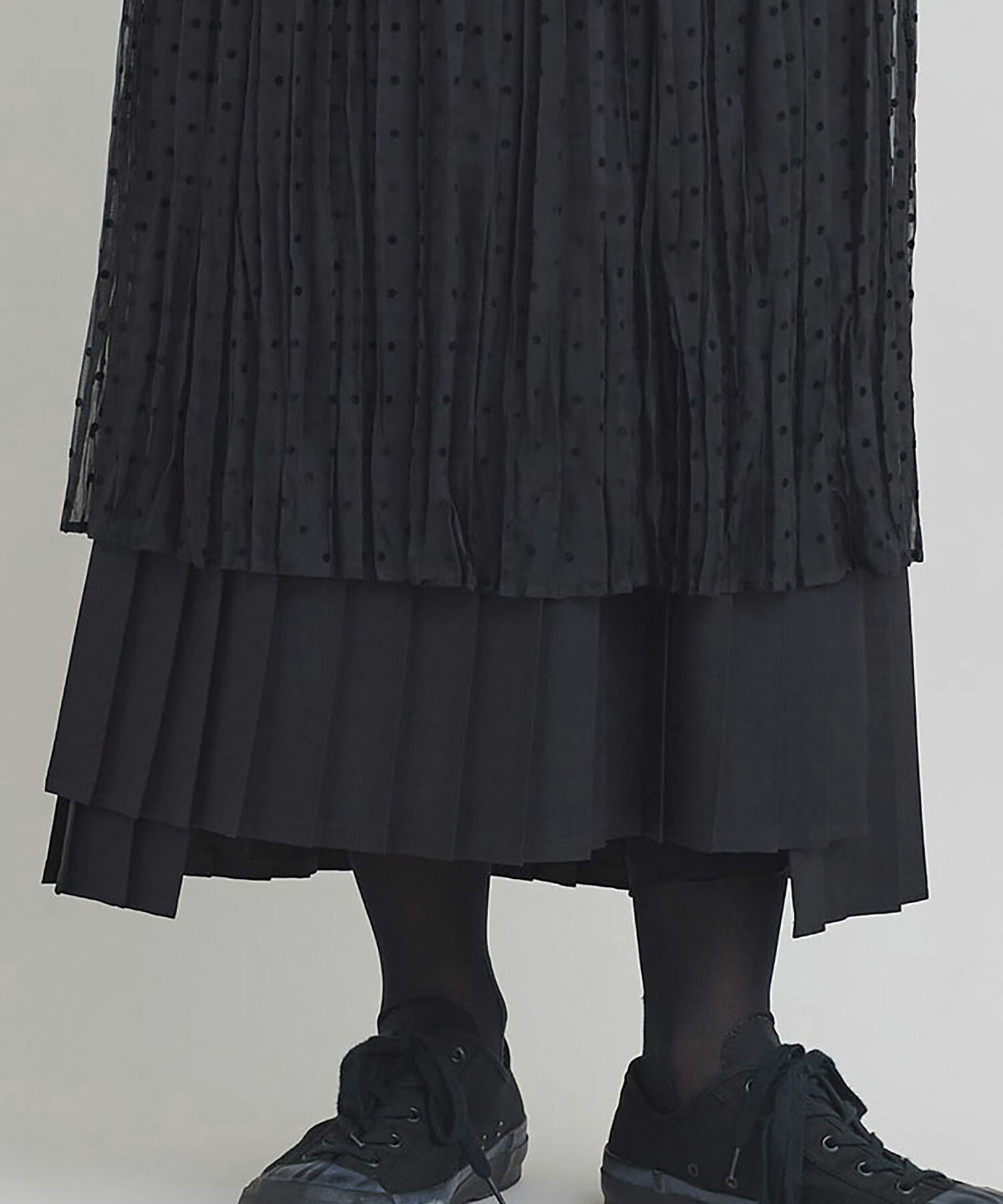 カツページ AMBIDEX Store 【予約販売】〇オーガンジーフロッキードット プリーツ