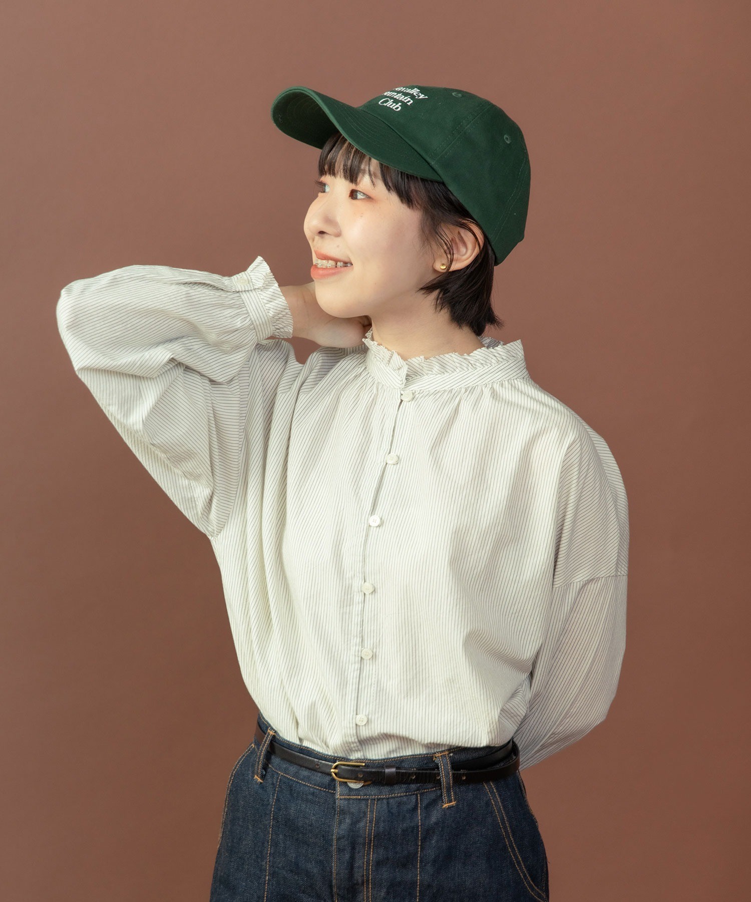 AMBIDEX Store △○グランジウォッシュ スタンドフリルブラウス(F