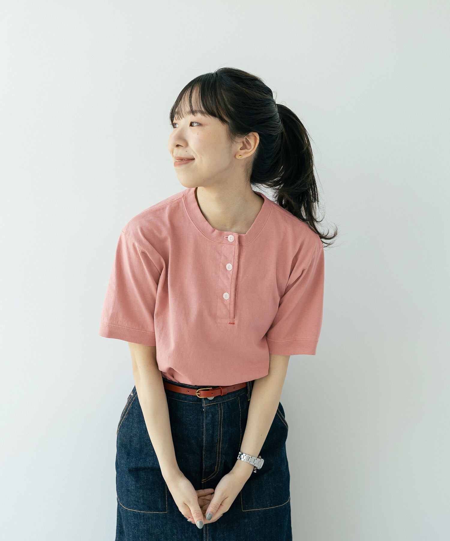 mariさま専用 【Steven Alan】ヘンリーネック半袖ニットTシャツ - T