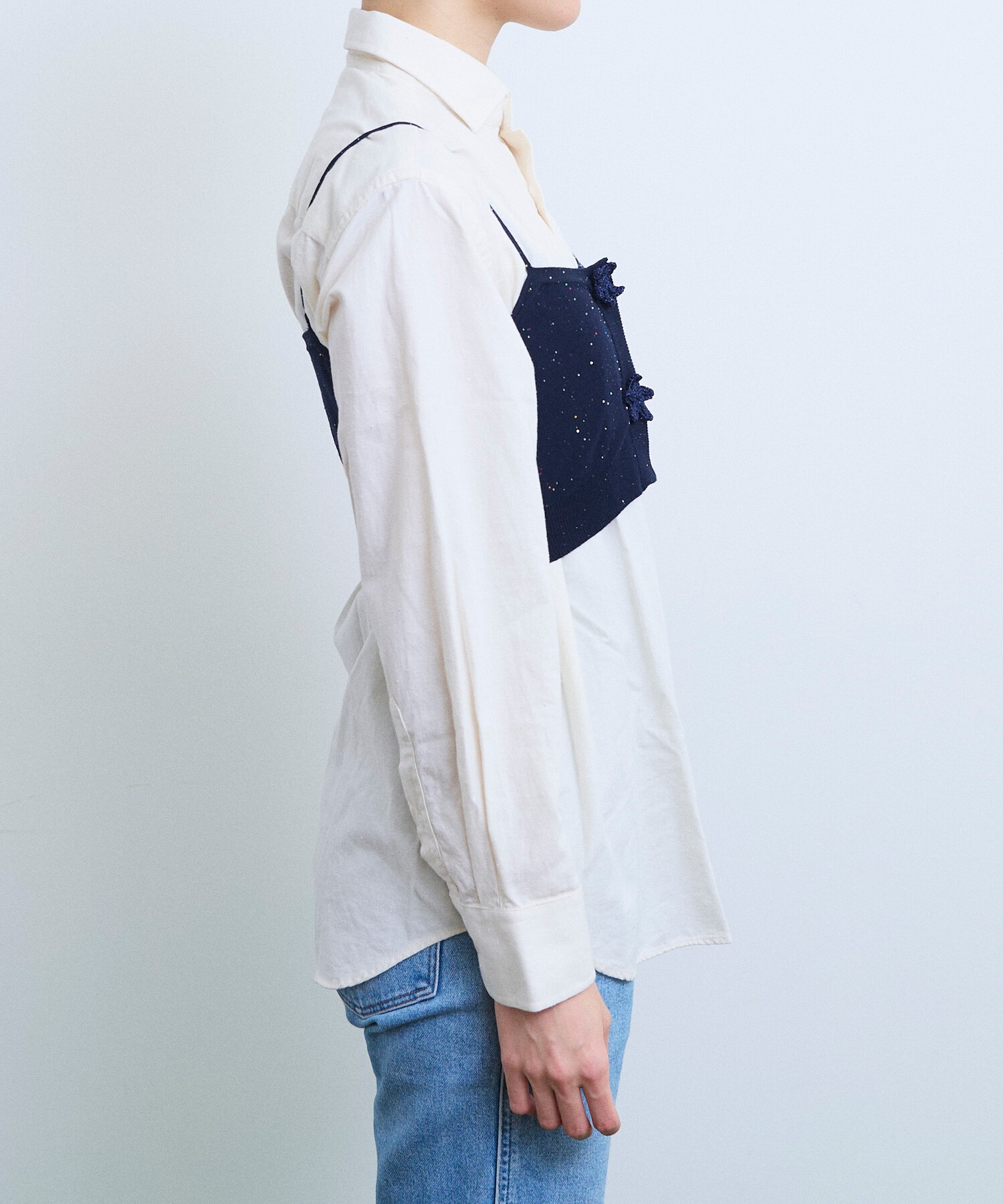 モコモコです(*^^*) AMBIDEX Store 【予約販売】〇FLICKER KNIT ビスチェ(F NAVY): FLAT