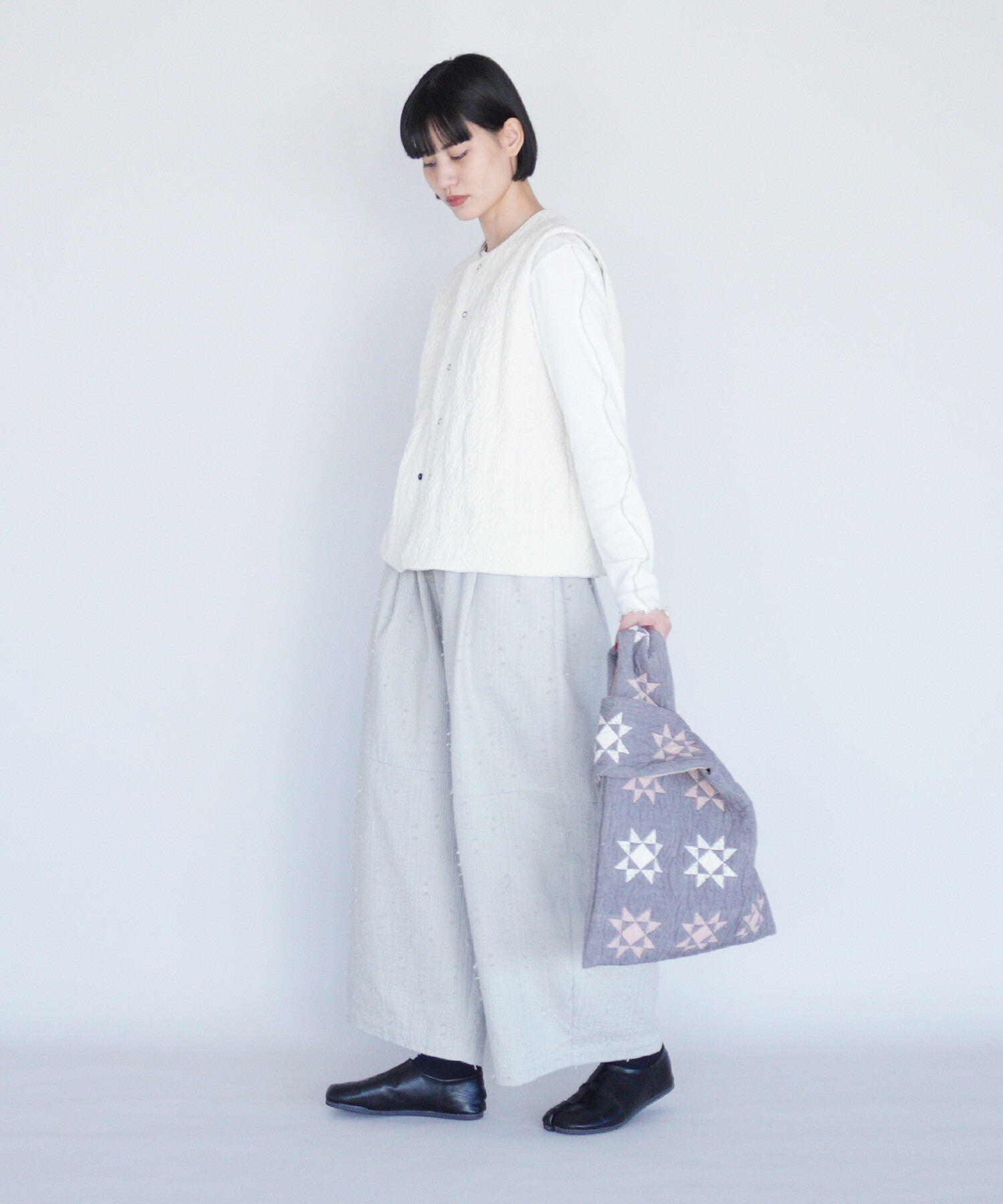 AMBIDEX Store 〇patchwork quilt jacquard ノットバッグ(F