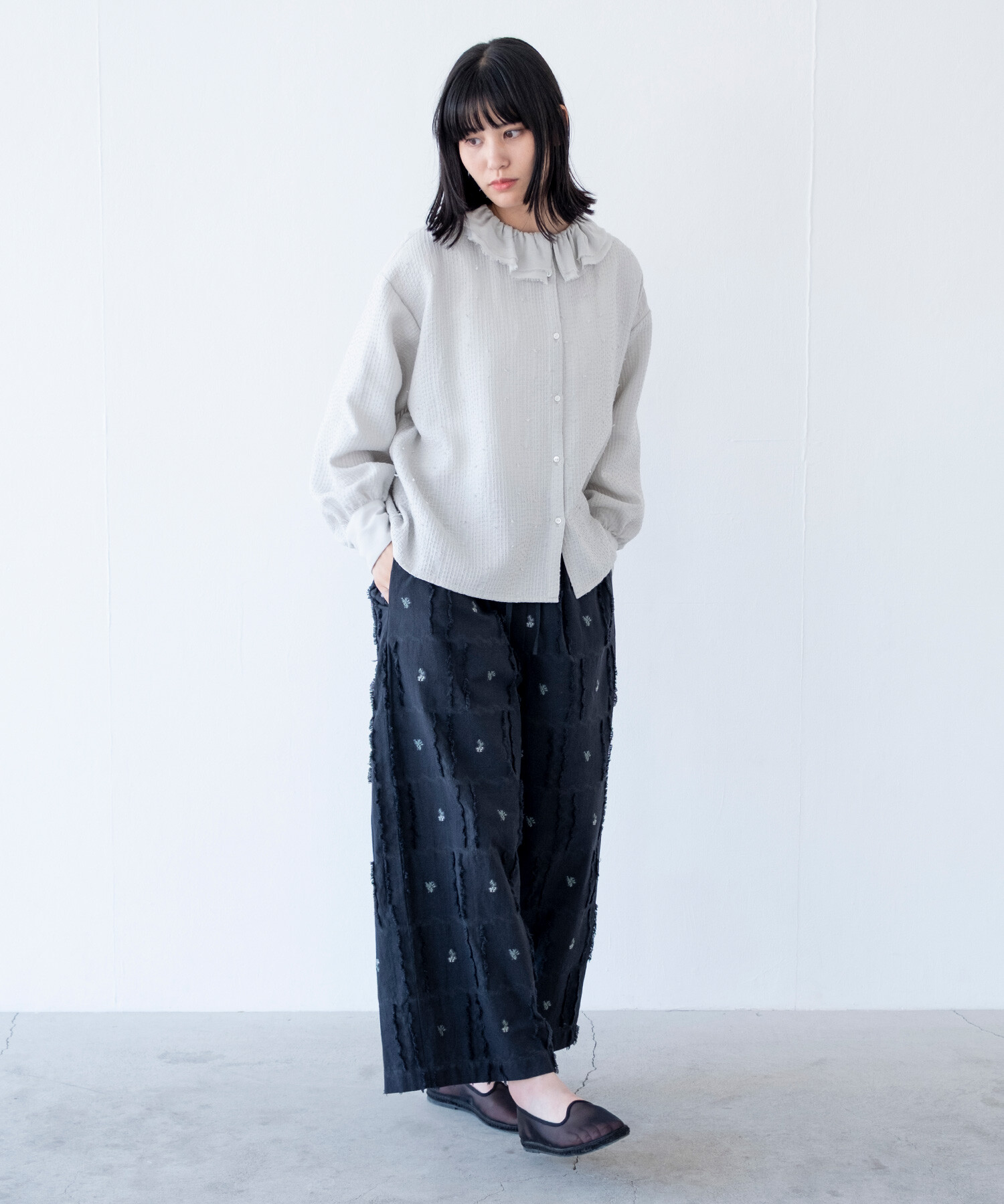 AMBIDEX Store 【予約販売】〇sashiko jacquard フリルカラー