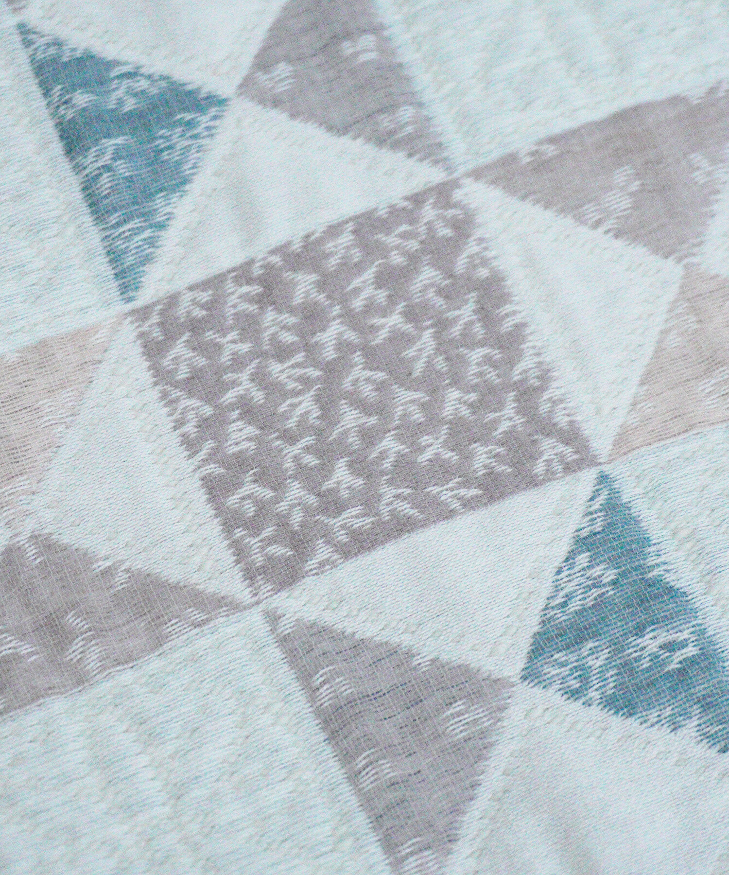 AMBIDEX Store △〇patchwork quilt jacquard ボアマフラー(F ブルーmix): FLAT-cic-HATENA