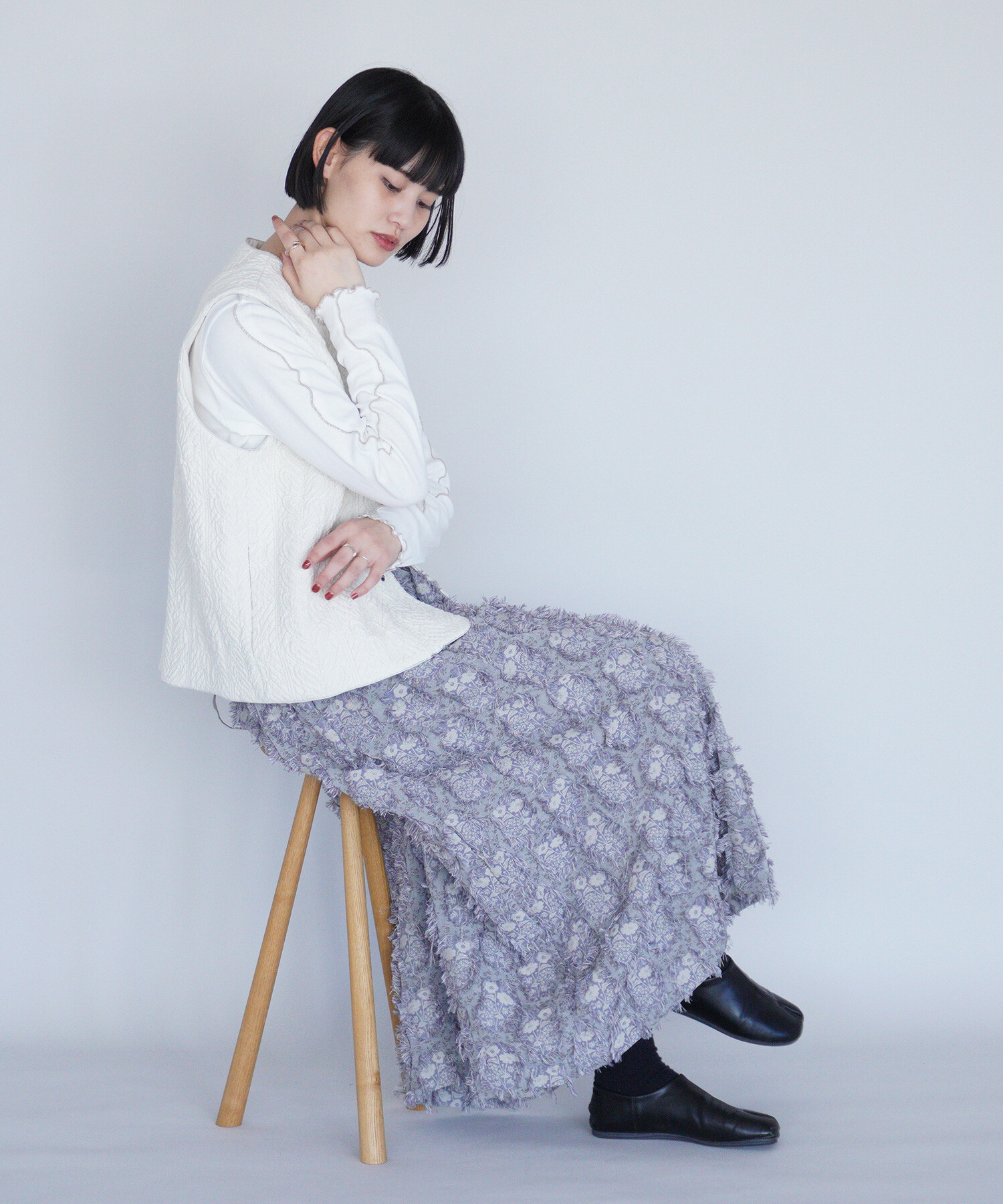 AMBIDEX Store 【予約販売】〇花野風jacquard スカート(F グレー