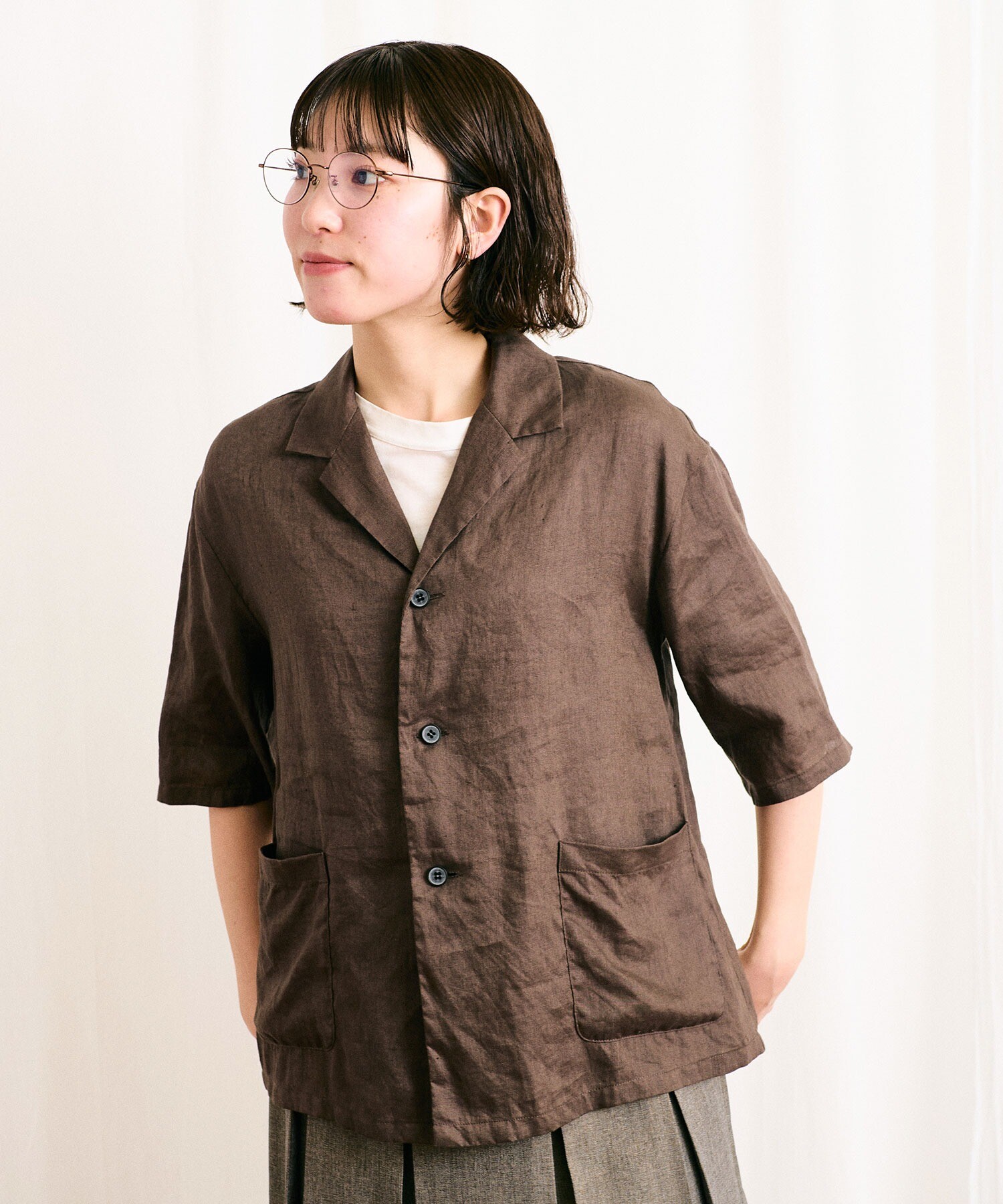 AMBIDEX Store 【予約販売】〇DAILY LINEN shirt(F ピンク): l