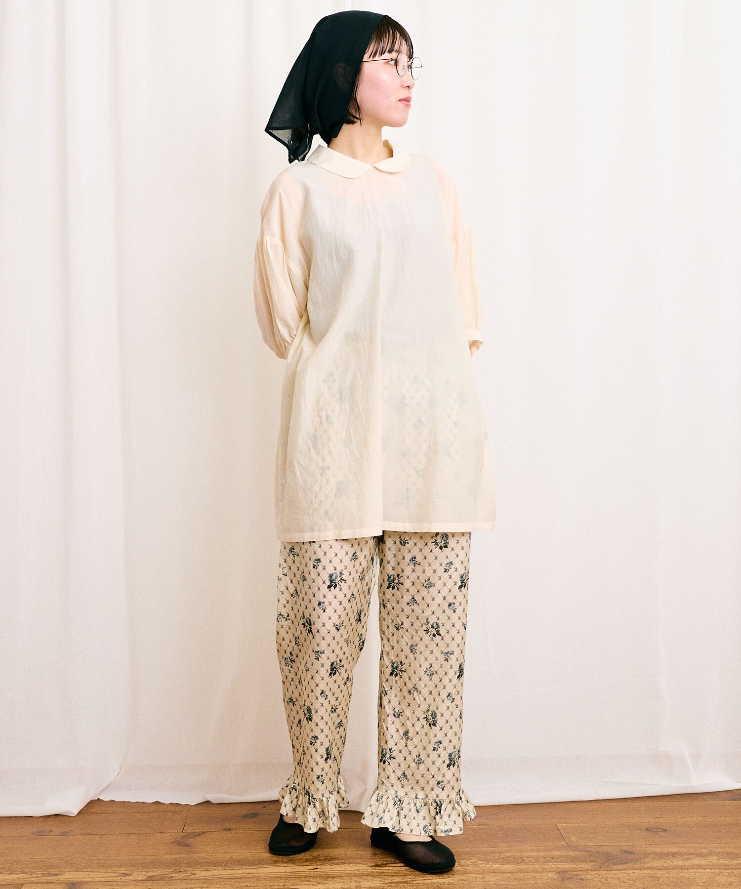 KOHANA MADE05】organic denim shirt rompers/stripe -made in