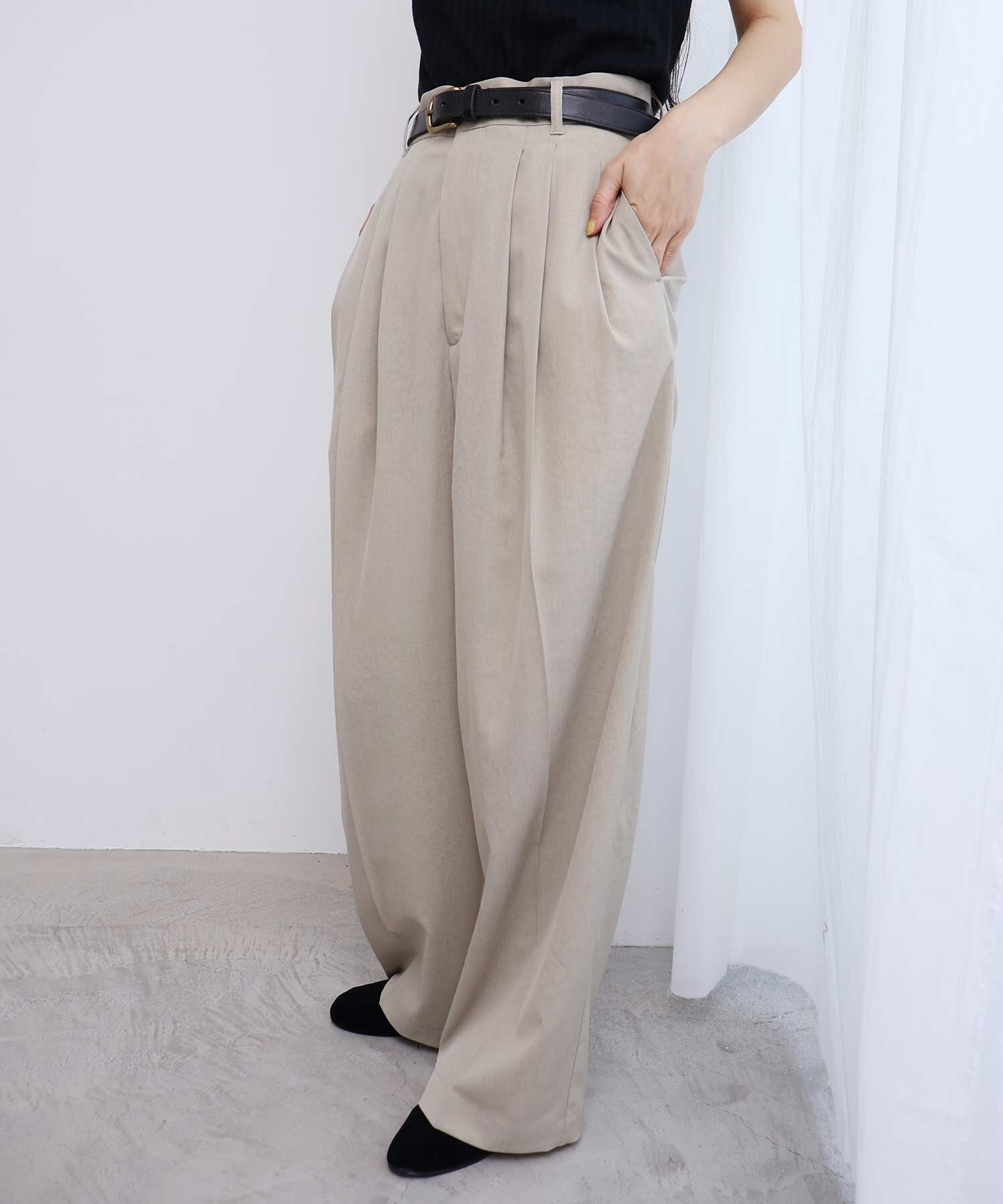 AMBIDEX Store 3tuck pants(1 ベージュ): l'atelier du savon