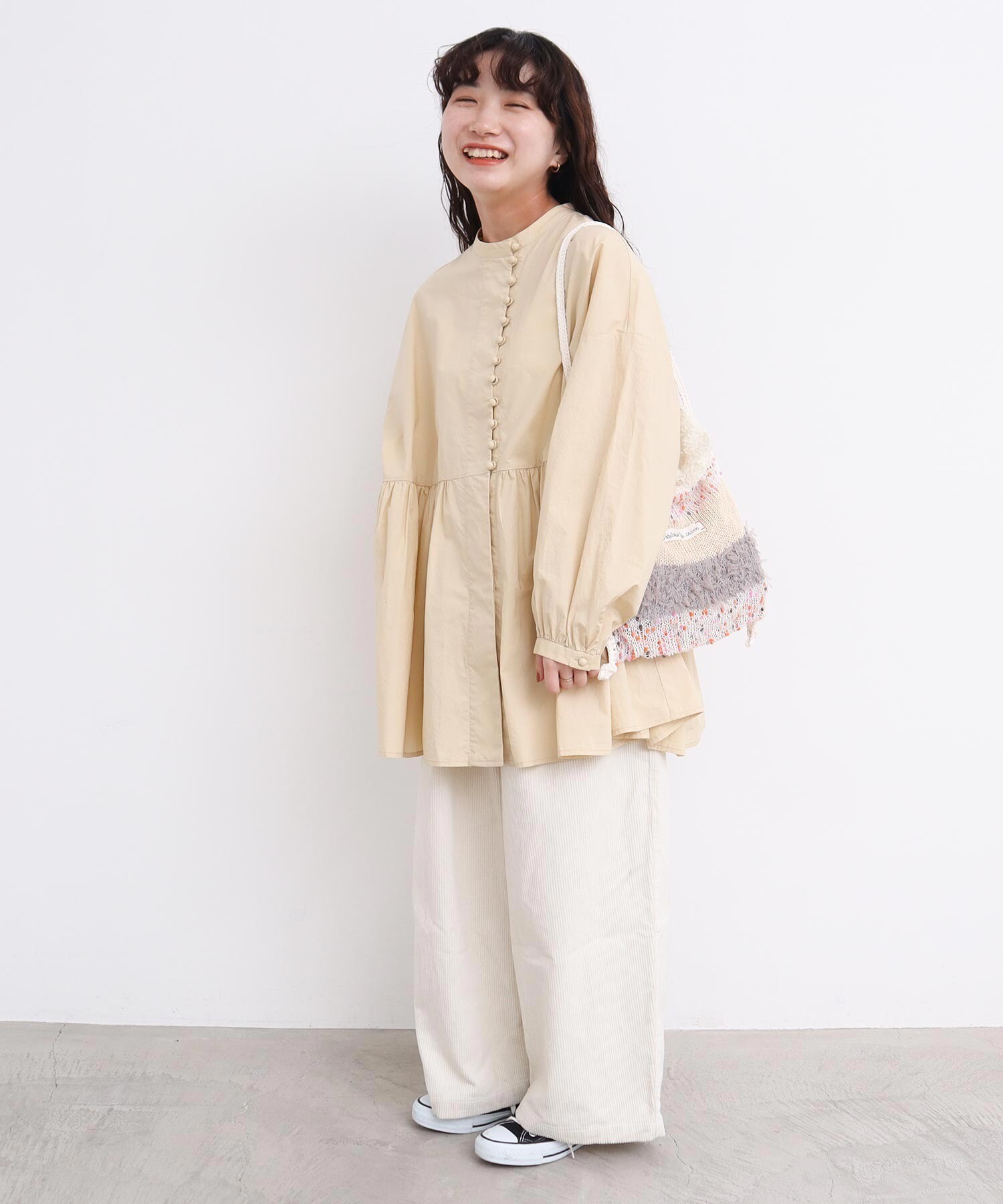 ハンドメイド画像 AMBIDEX Store 【予約販売】〇ぽつぽつ糸のcraft knitバッグ(F