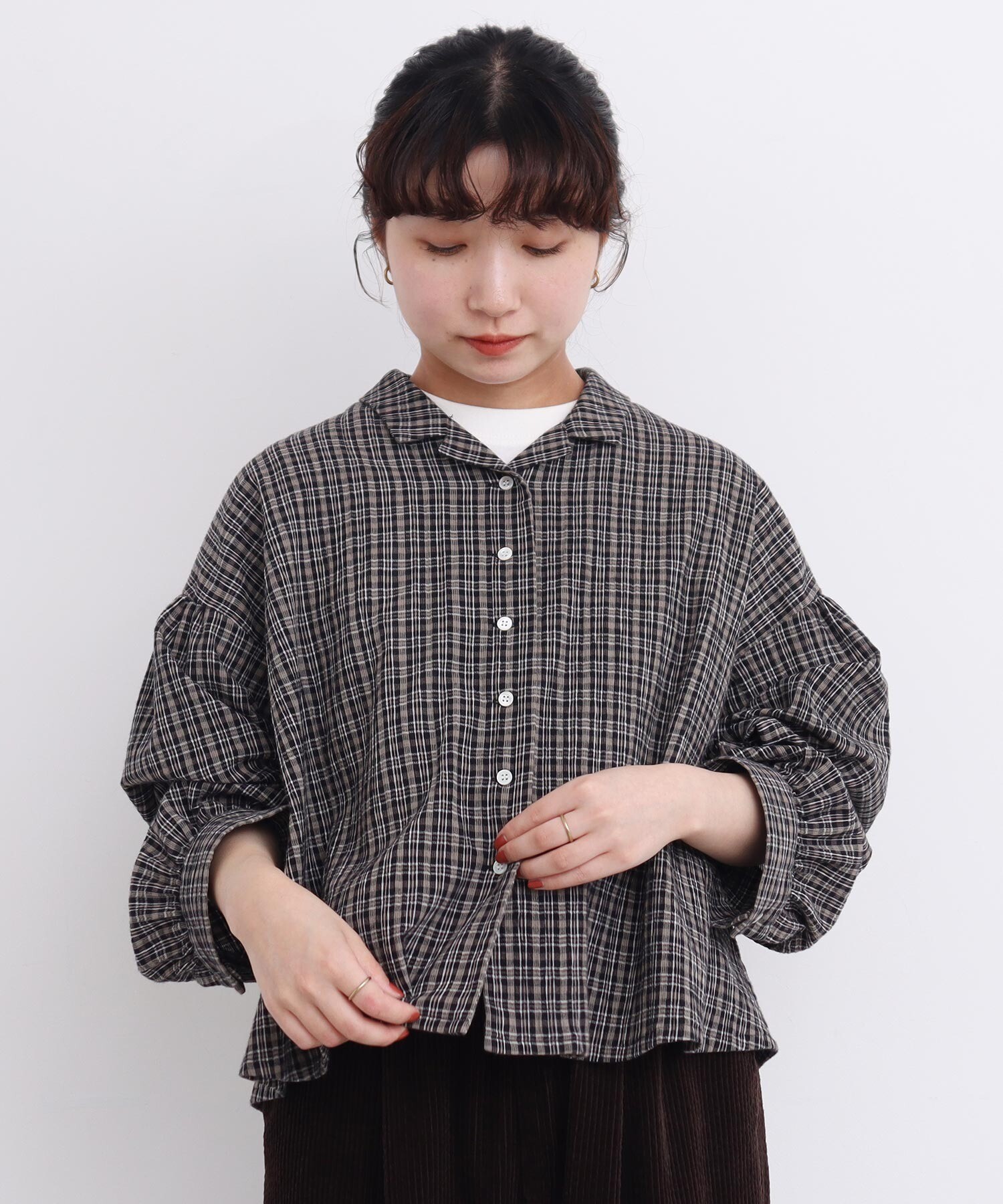 AMBIDEX Store 【予約販売】〇やさしいチェック ちび開襟