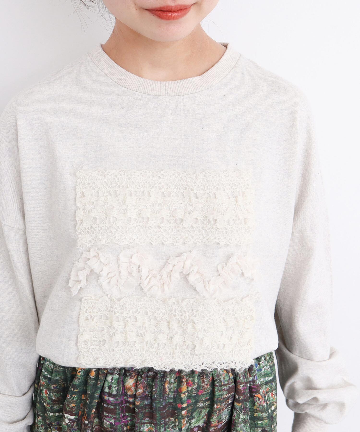 AMBIDEX Store 〇モヘアレース サンドイッチフリルT(F コン): l