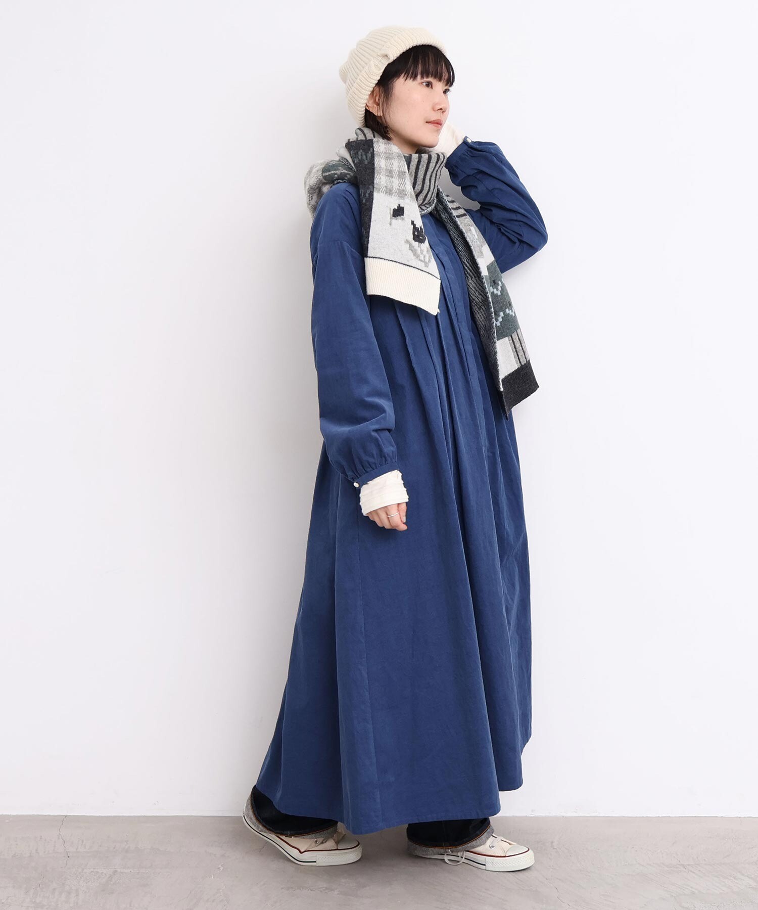 AMBIDEX Store 〇カラフルジャガード ふとマフラー(F グレー): l