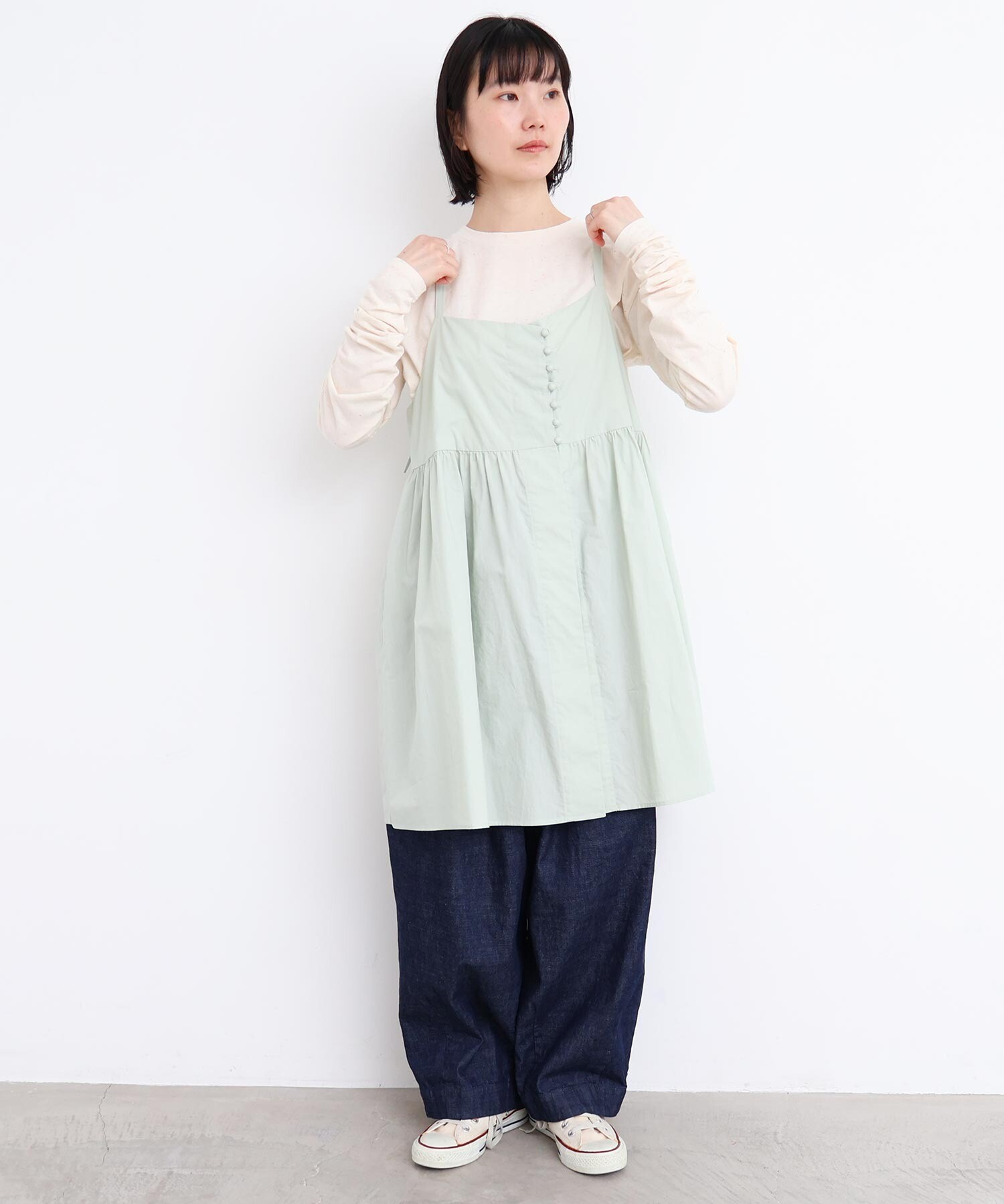 AMBIDEX Store 〇タイプライターころころボタン キャミ (F クロ): l