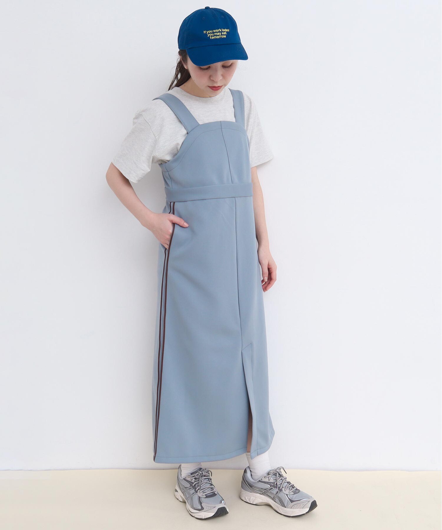 l'atelier du savon デニムプリーツジャンパースカート AMBIDEX Store ○○LINE Jersey ジャンパースカート(F クロ): l