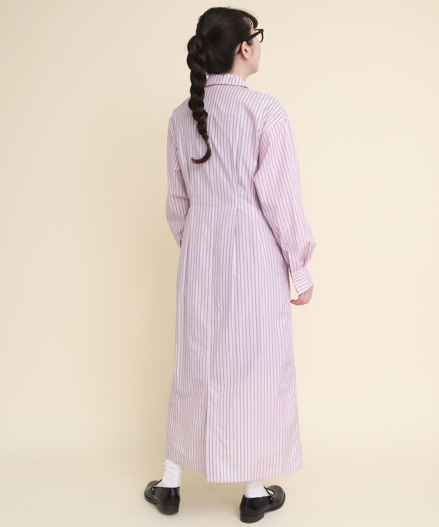 AMBIDEX Store 〇STRIPE waist tuck one piece(F サックス): l'atelier 