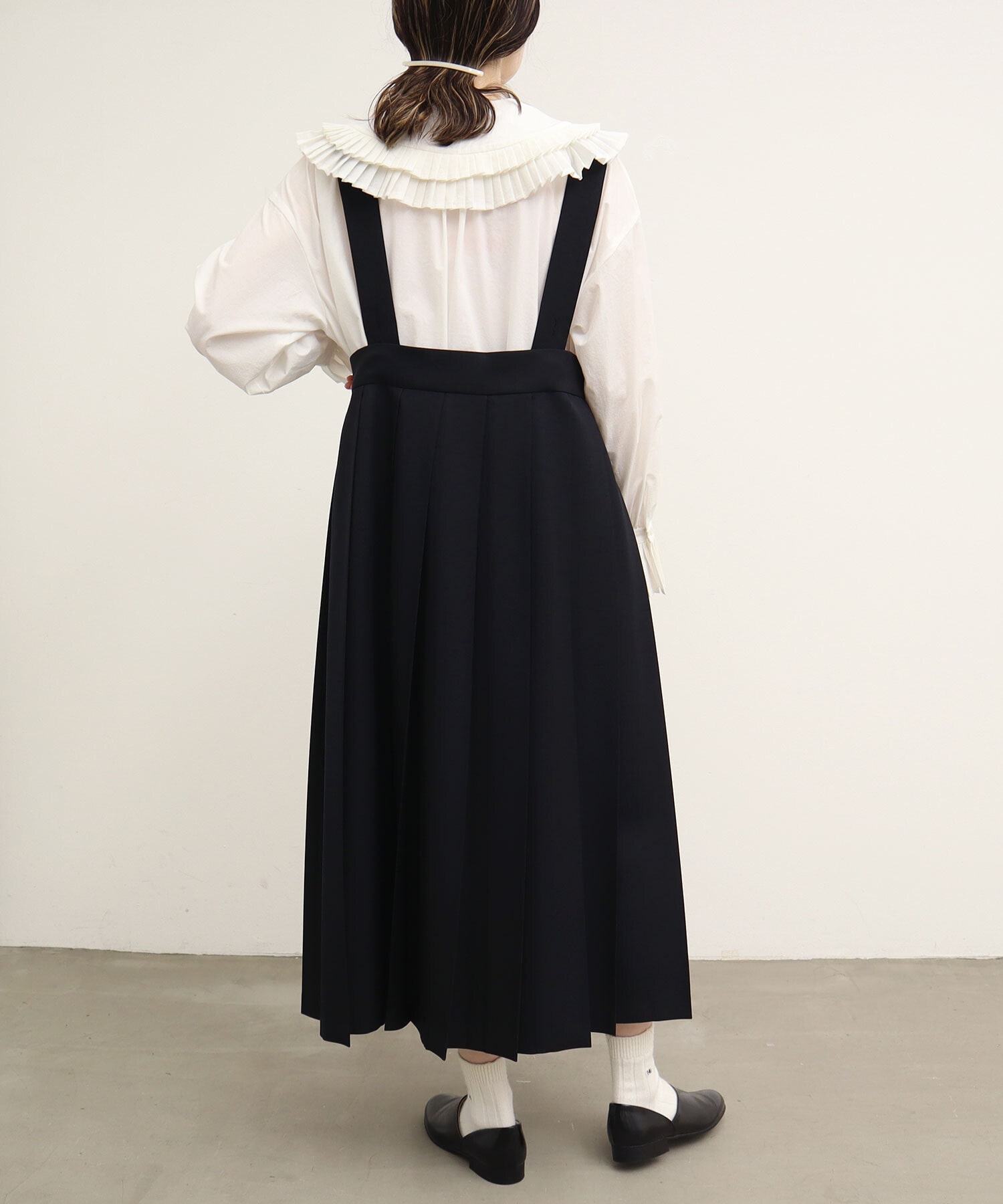 AMBIDEX Store ○OJO suspender pleats skirt(F クロ): l