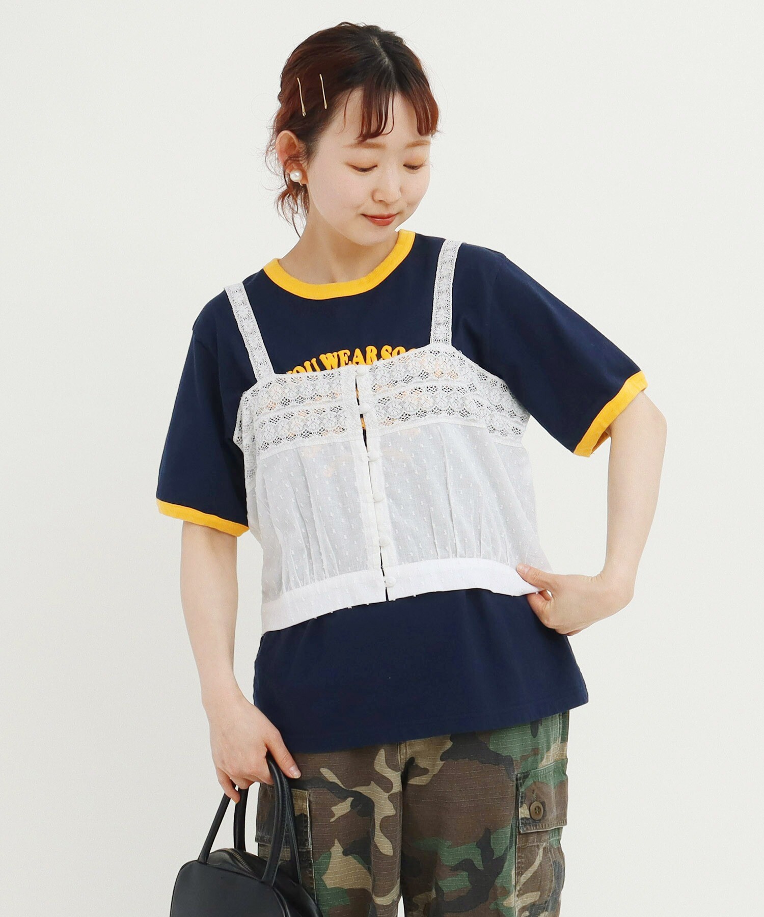 AMBIDEX Store ○40/2天竺 SOCKSリンガーTシャツ(F ピンク