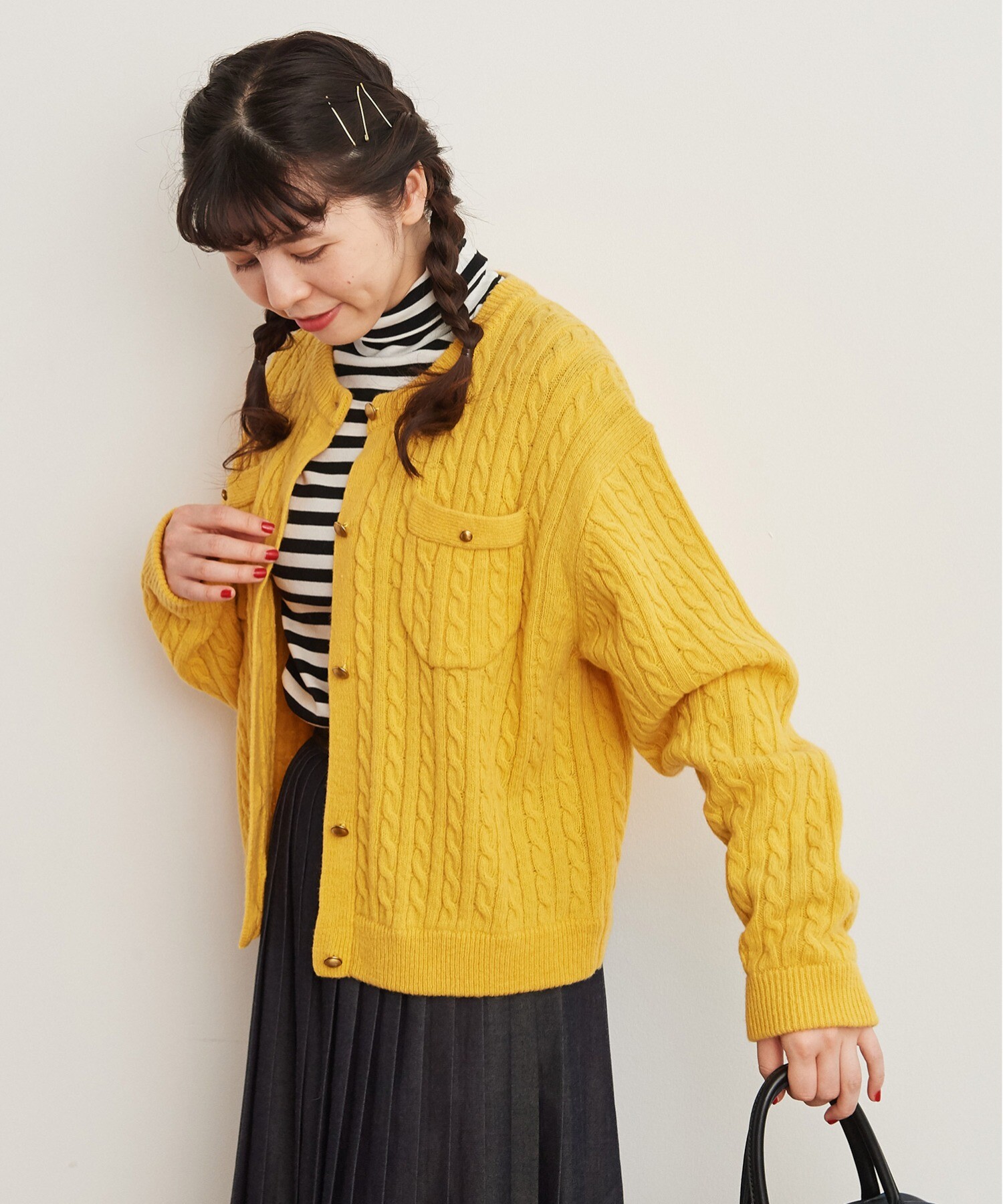 dot&stripes child woman カーディガン イエローレディース - カーディガン