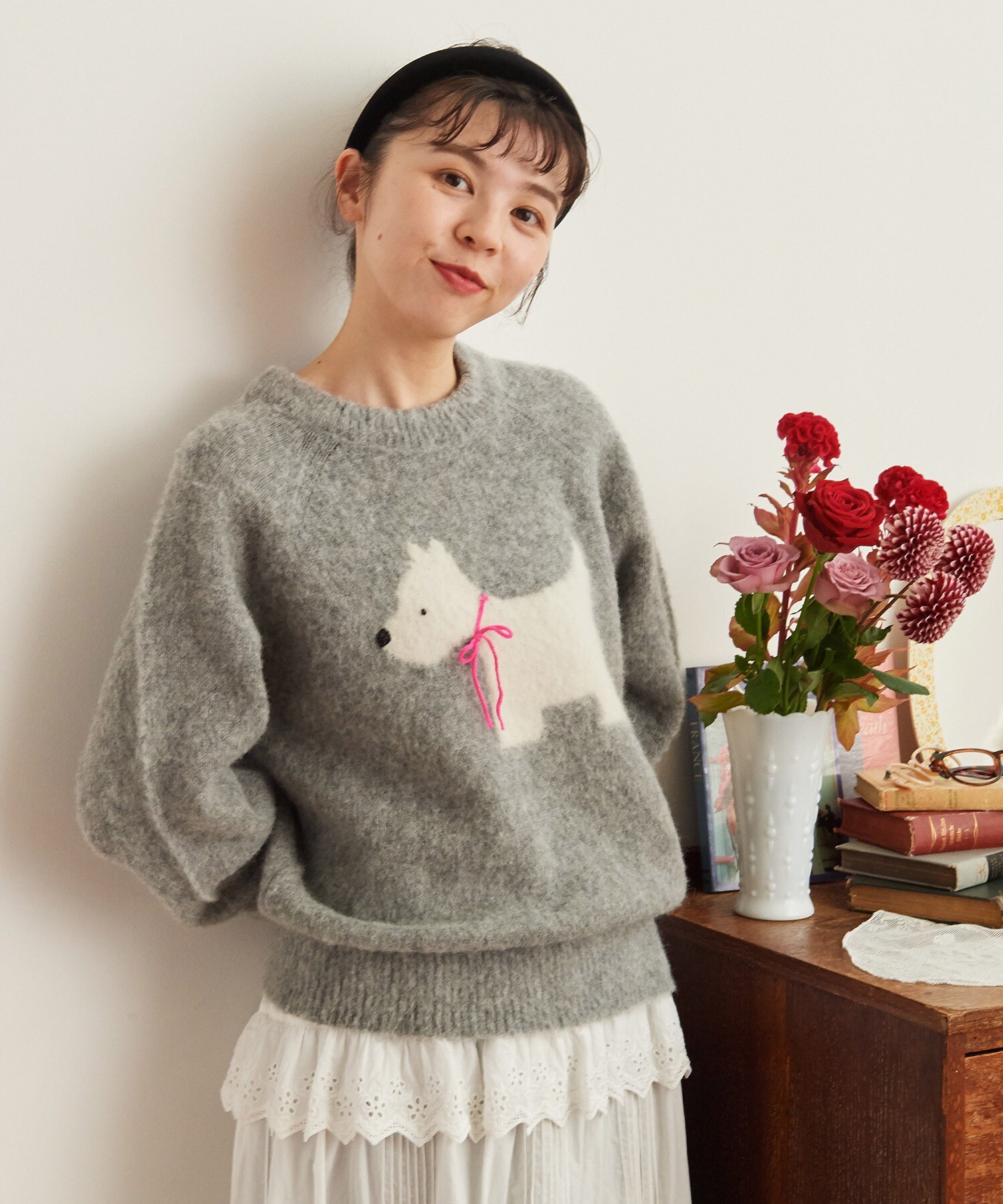 訳あり商品 ニット/セーター Andmary Abbie ribbon tops ニット