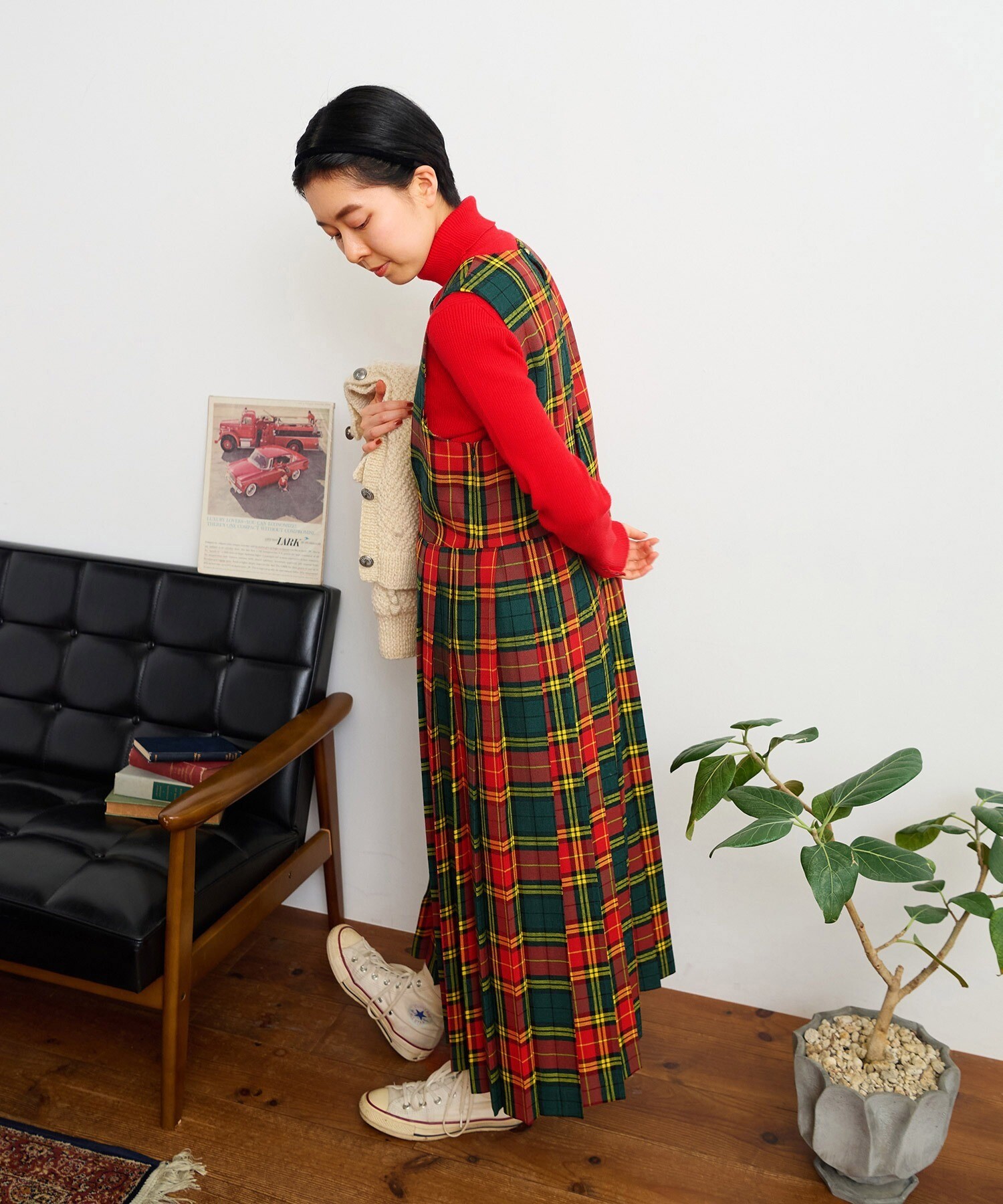 CHILDWOMAN 30th記念　タータンチェック丸衿Aラインコート AMBIDEX Store ○タータンチェックジャンスカ(F グリーン