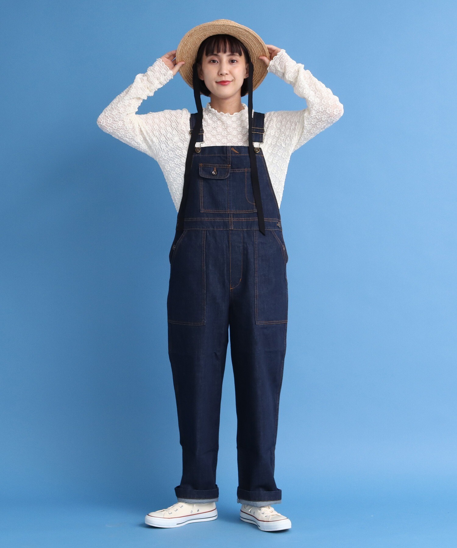 AMBIDEX Store △デニムサロペット(36 コン): Dot and Stripes CHILD WOMAN