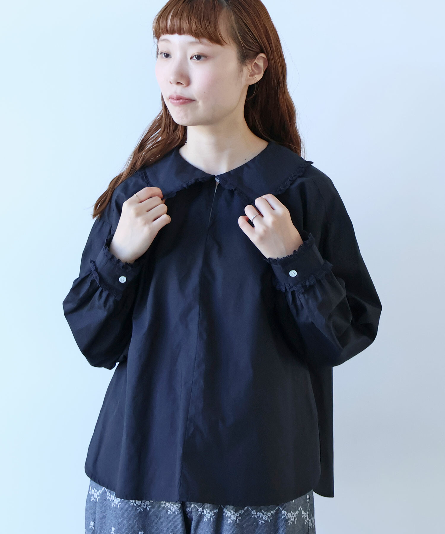 A⭐︎　06 グレーフリル 被布 AMBIDEX Store 【予約販売】〇 コットン / シルク lace フリル襟