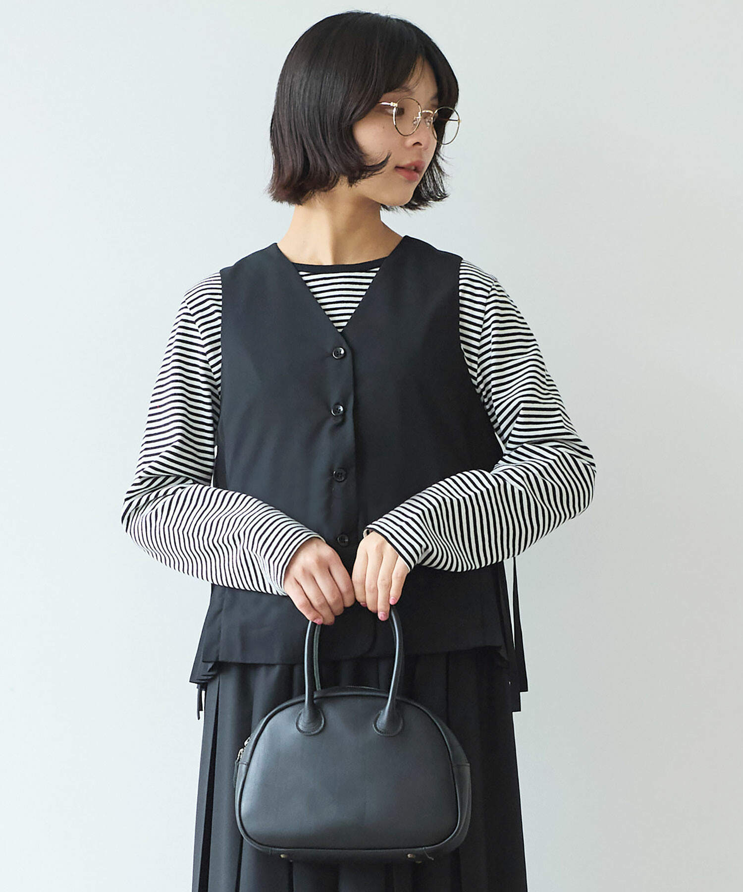 AMBIDEX Store △〇 T/R サイドプリーツベスト(F クロ): bulle de savon