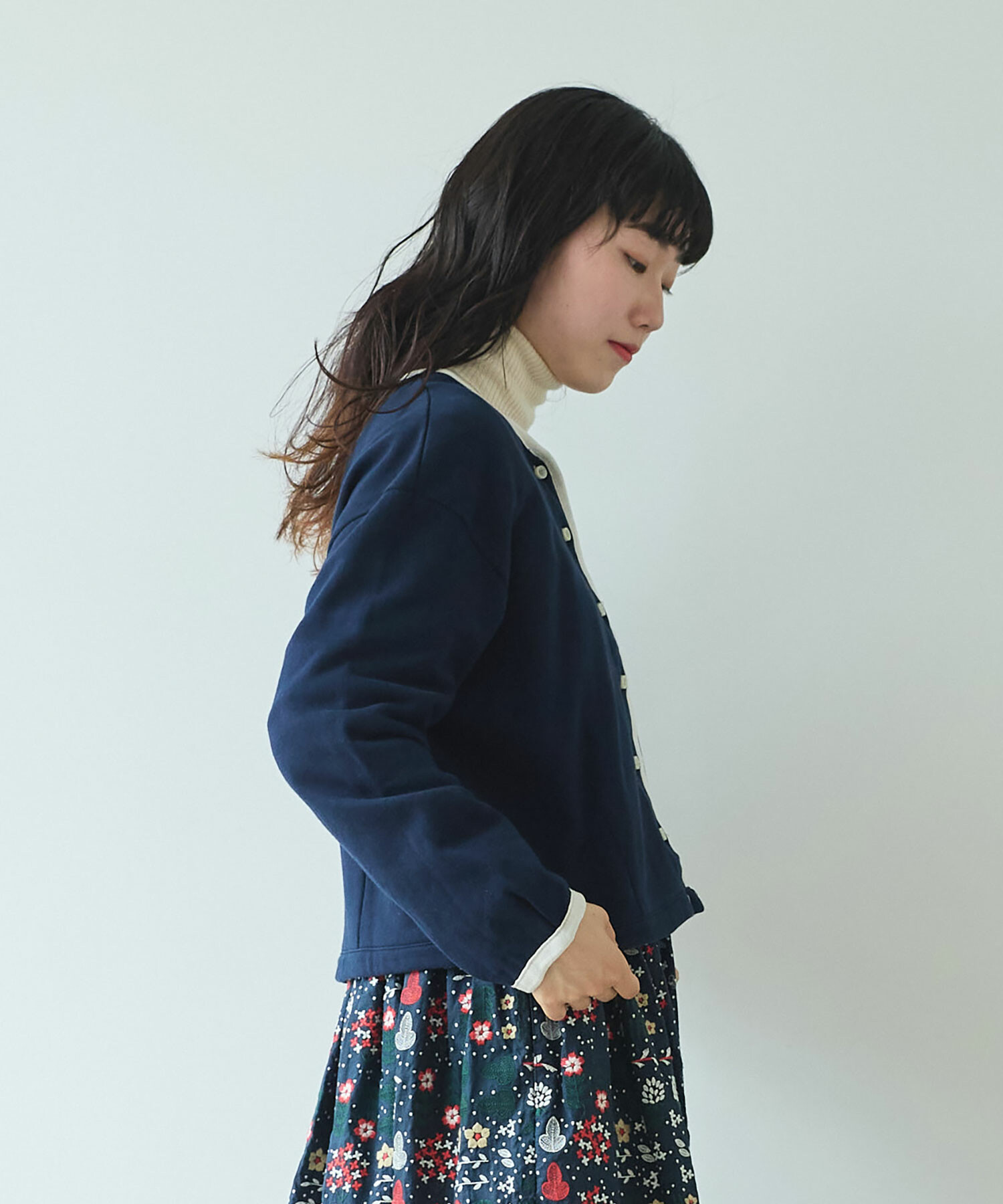 AMBIDEX Store 〇30/10裏毛 パイピングカーディガン .(F ミドリ