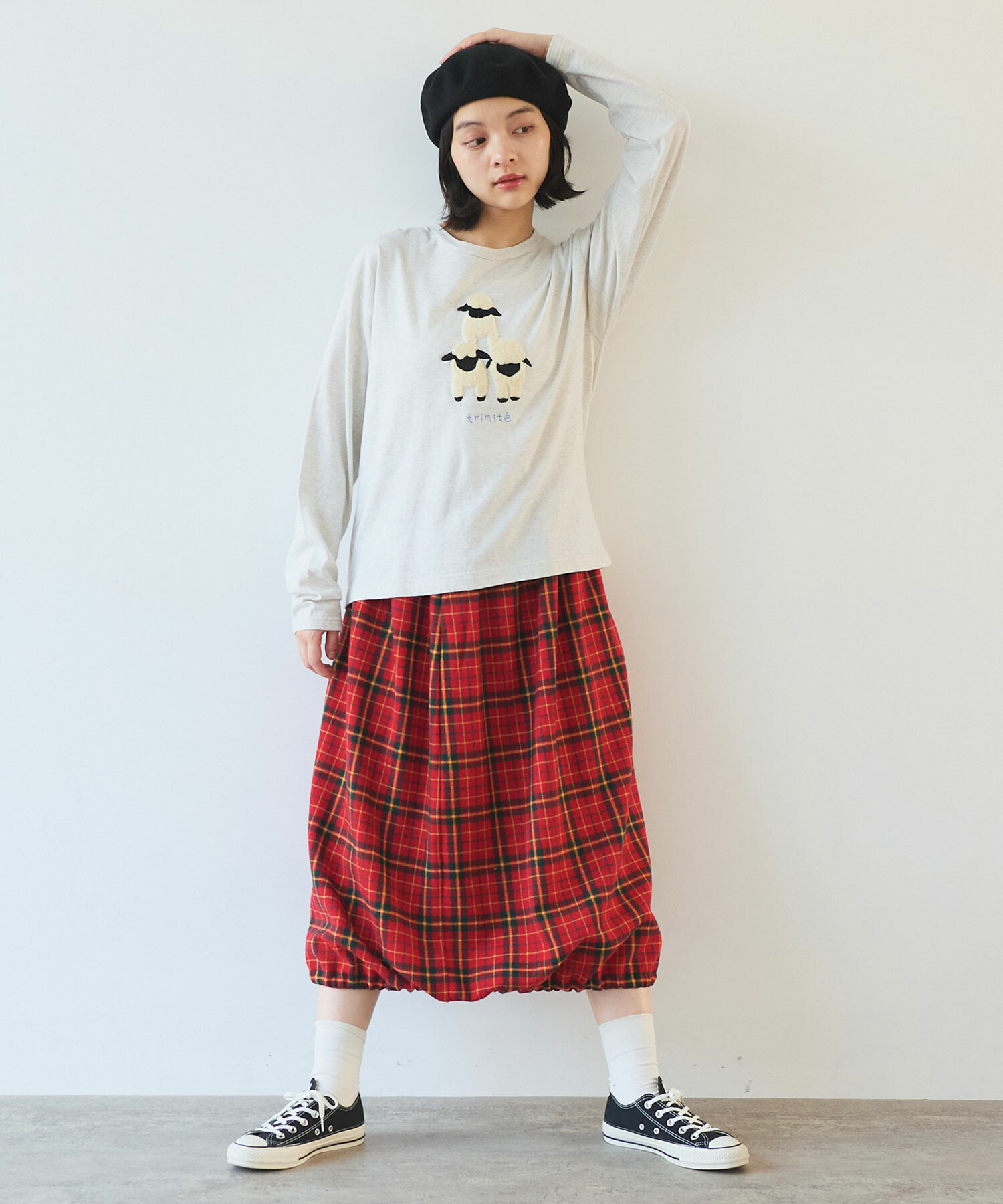 AMBIDEX Store ○ ひつじ刺繍 Tシャツ(F オートミール): bulle