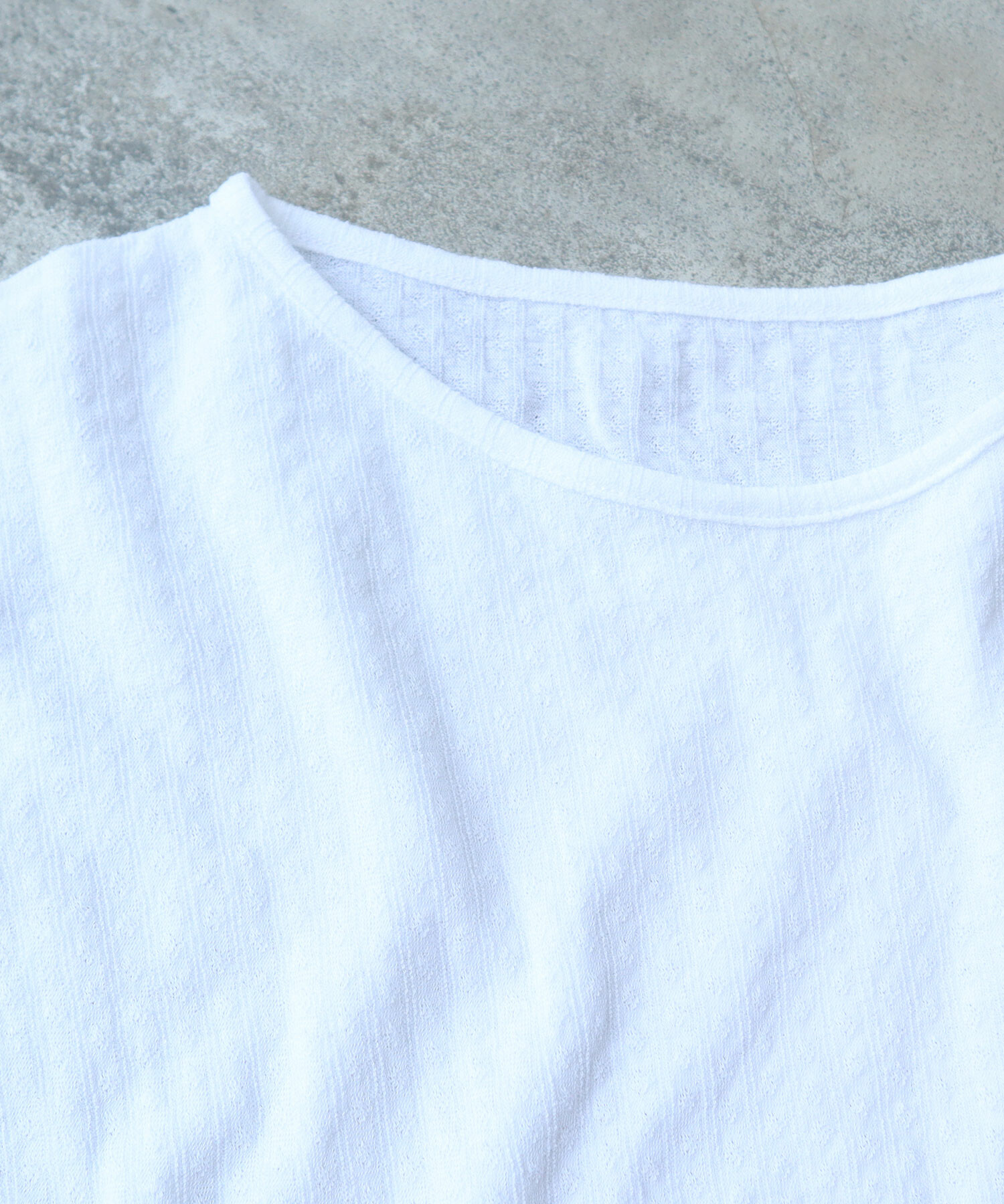 tシャツ 強撚針抜ジャカード フレンチスリーブプルオーバー レディース AMBIDEX Store △強撚針抜ジャカード フレンチスリーブ プル