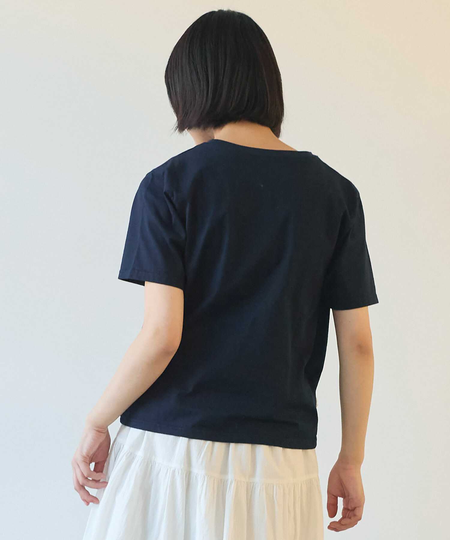bulle de savon - ビュルデサボン 半袖 カットソー 野山刺繍 コットン 花 ビュルデサボン 半袖 カットソー 野山刺繍 コットン 花