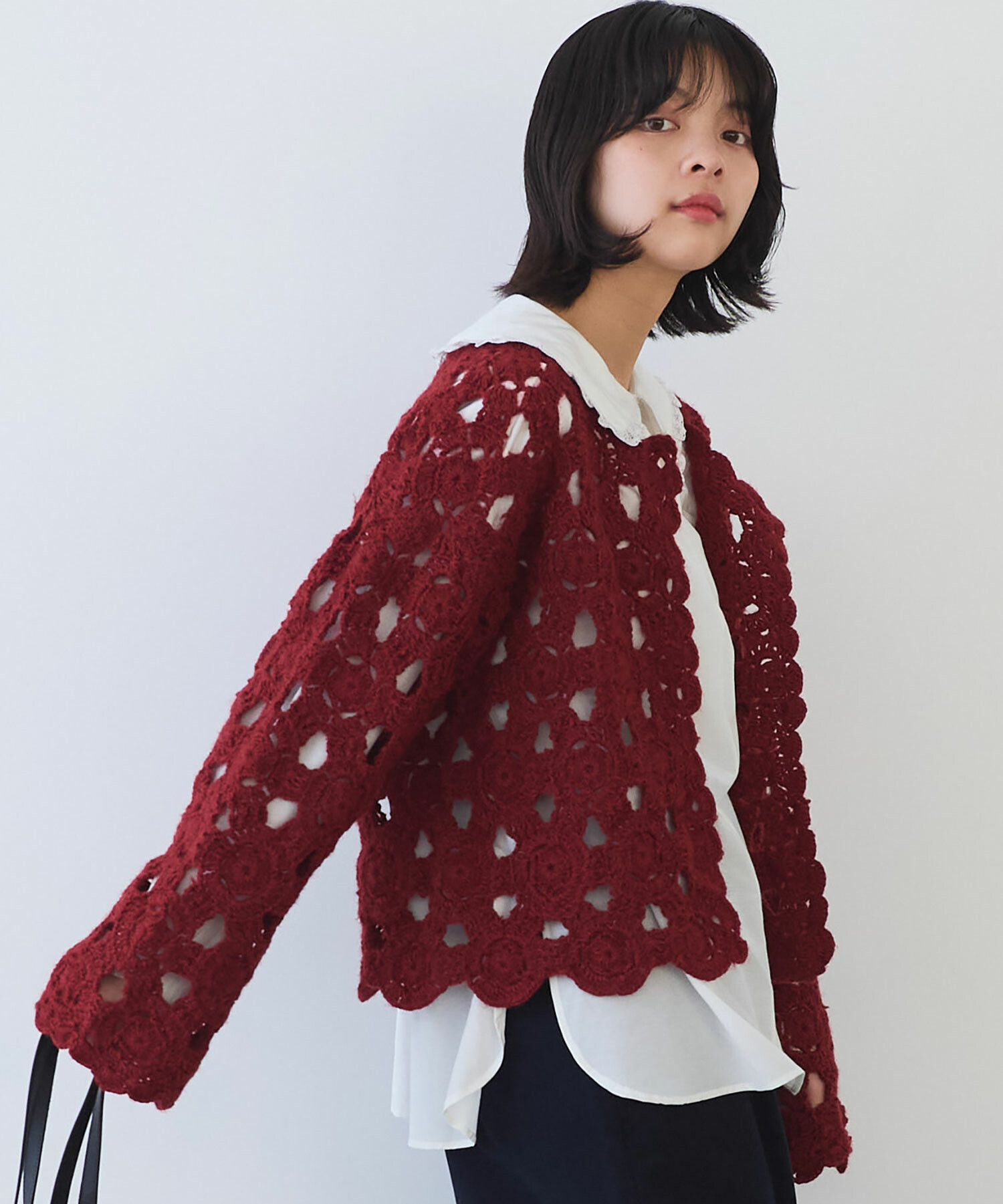 AMBIDEX Store ○ ネパールハンドニット かぎ針レース カーディガン(F