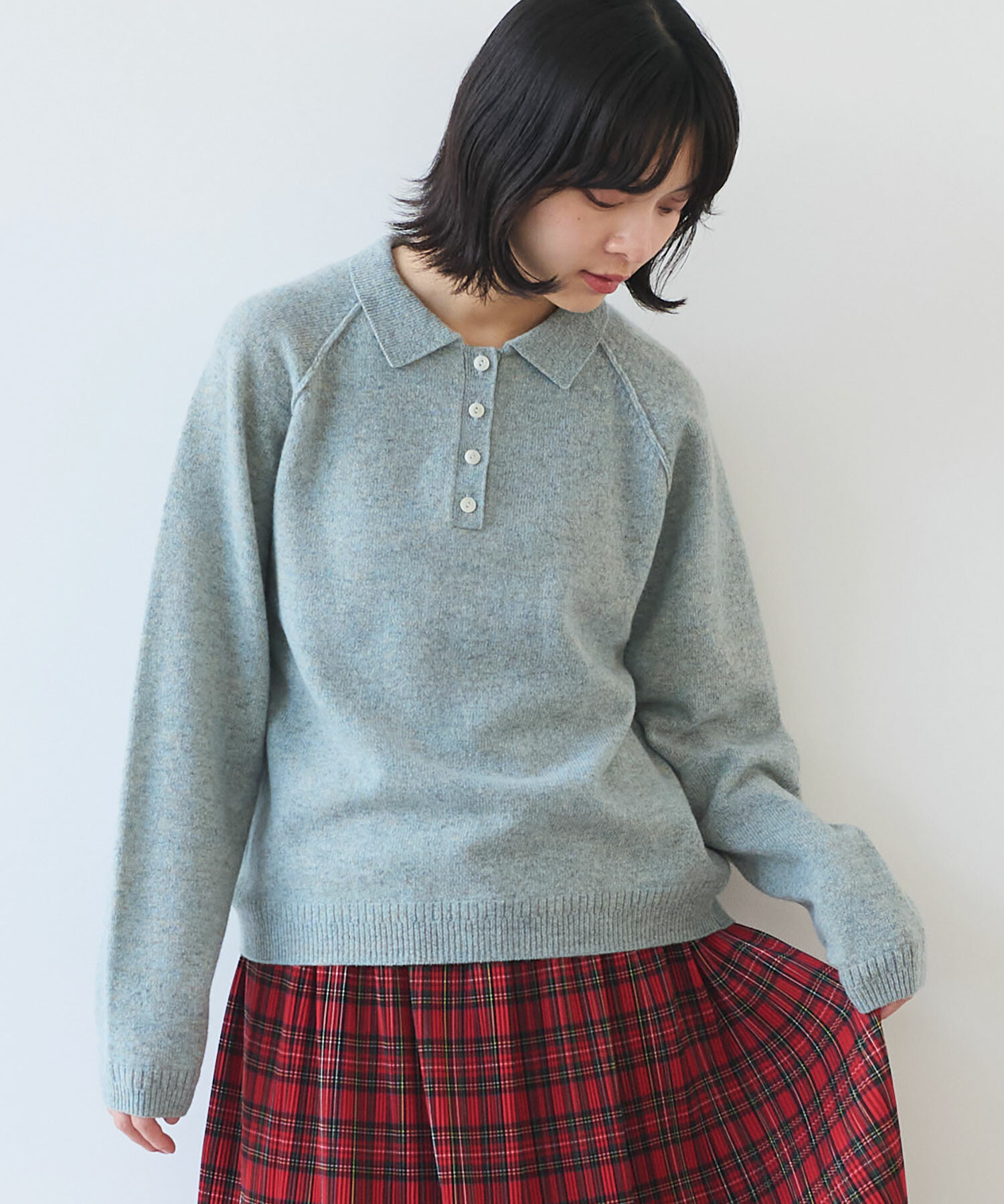 AMBIDEX Store 〇 ジーロンラム ポロニット プルオーバー(F アカ