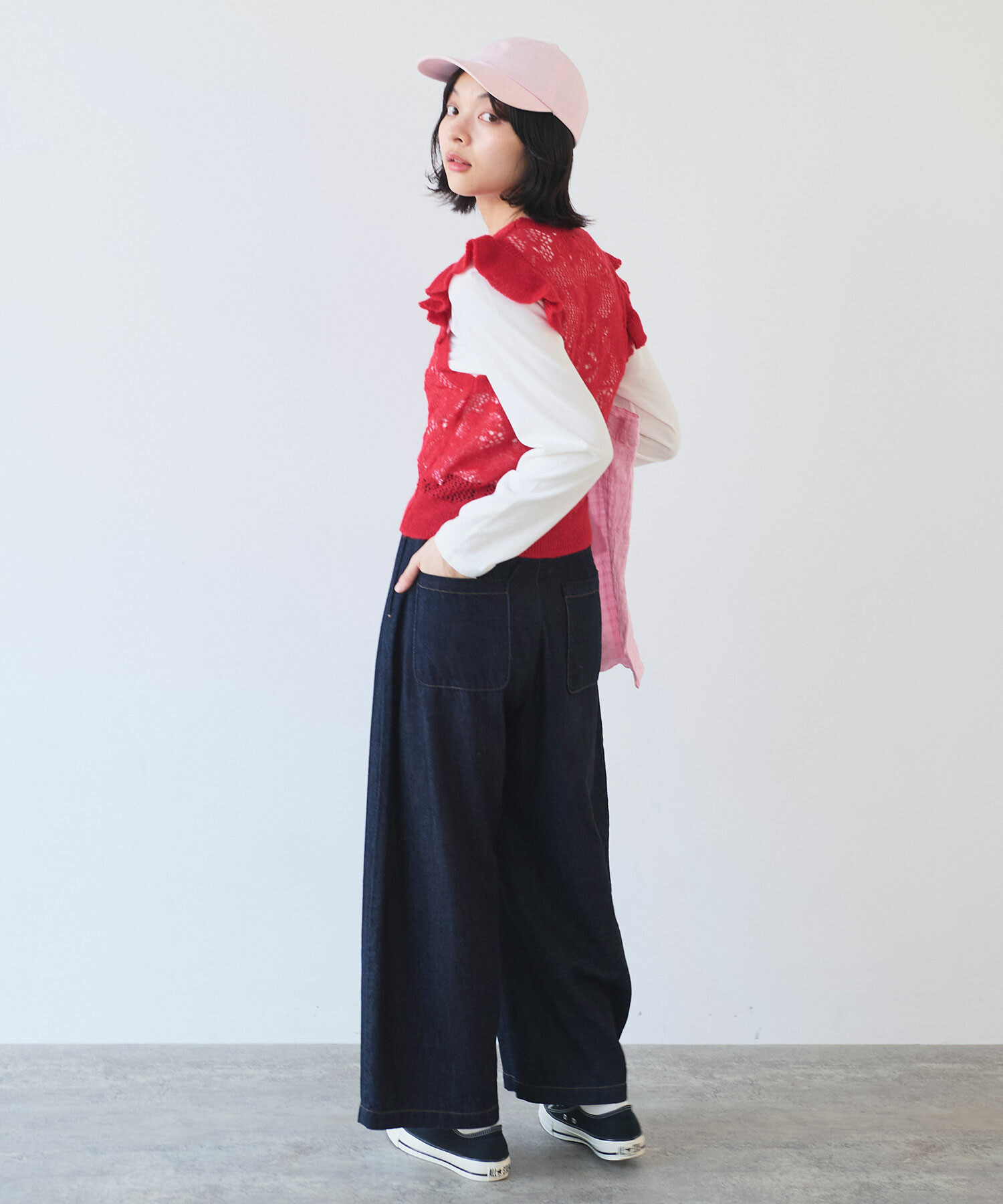 AMBIDEX Store ○ hana hana モヘア ベスト(F アカ): bulle de savon