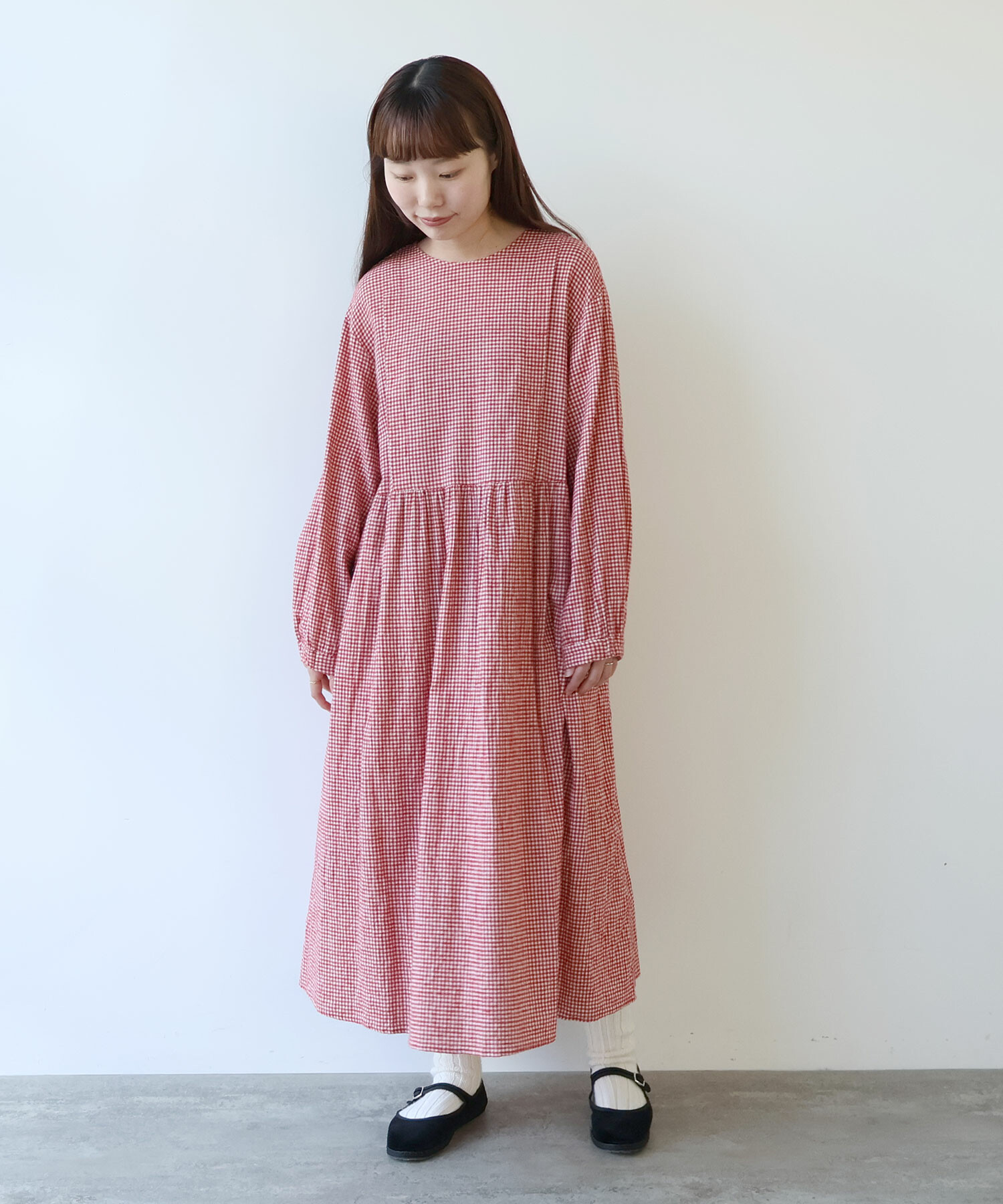 AMBIDEX Store 〇 fuwa fuwa gingham ワンピース(F アオ): bulle de savon