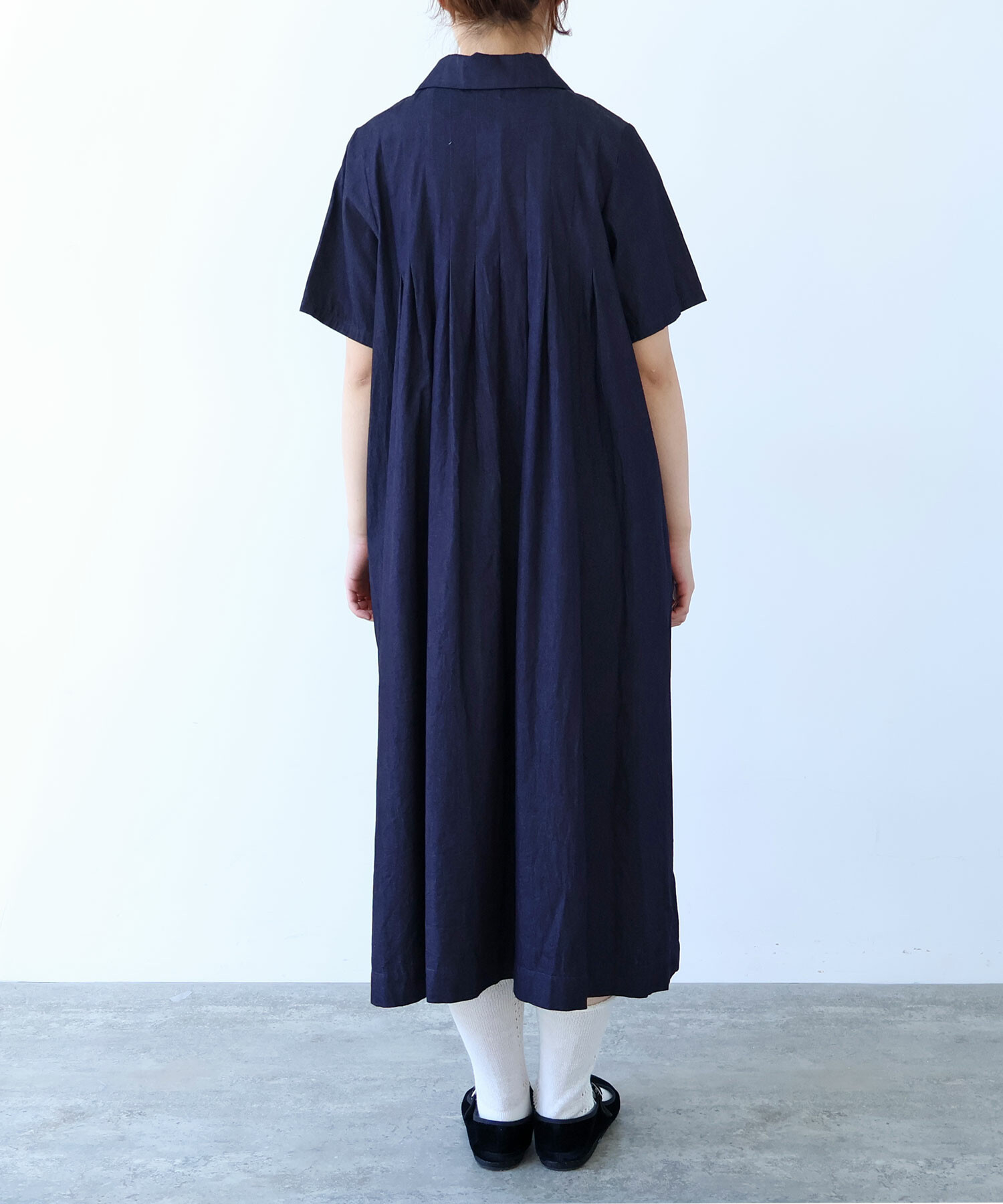 AMBIDEX Store ○ 5.5oz denim 丸襟ワンピース(F インディゴ): bulle