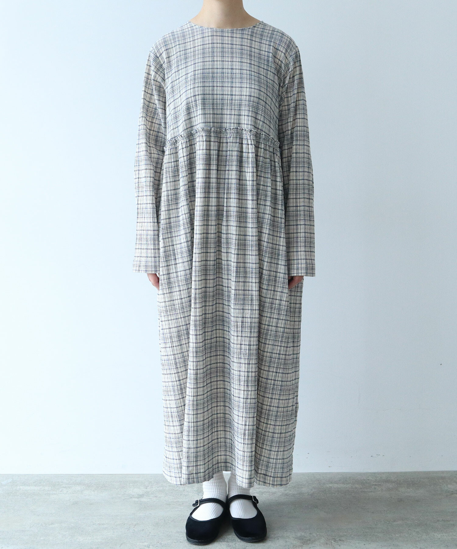 AMBIDEX Store △〇 ちぢみcheck ワンピース(F ピンク): bulle de savon