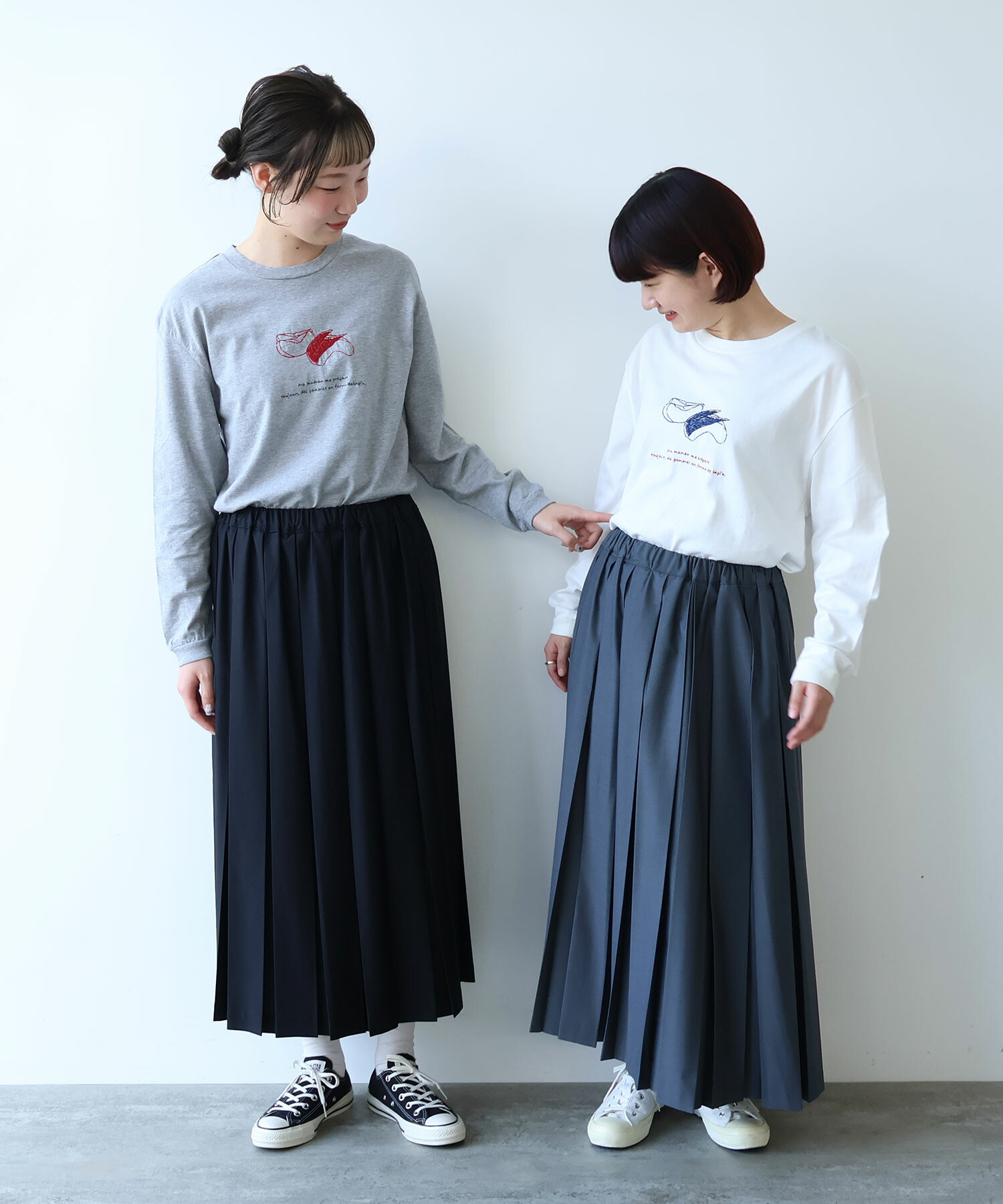 AMBIDEX Store △T/R 太プリーツスカート(F グレー): bulle de savon