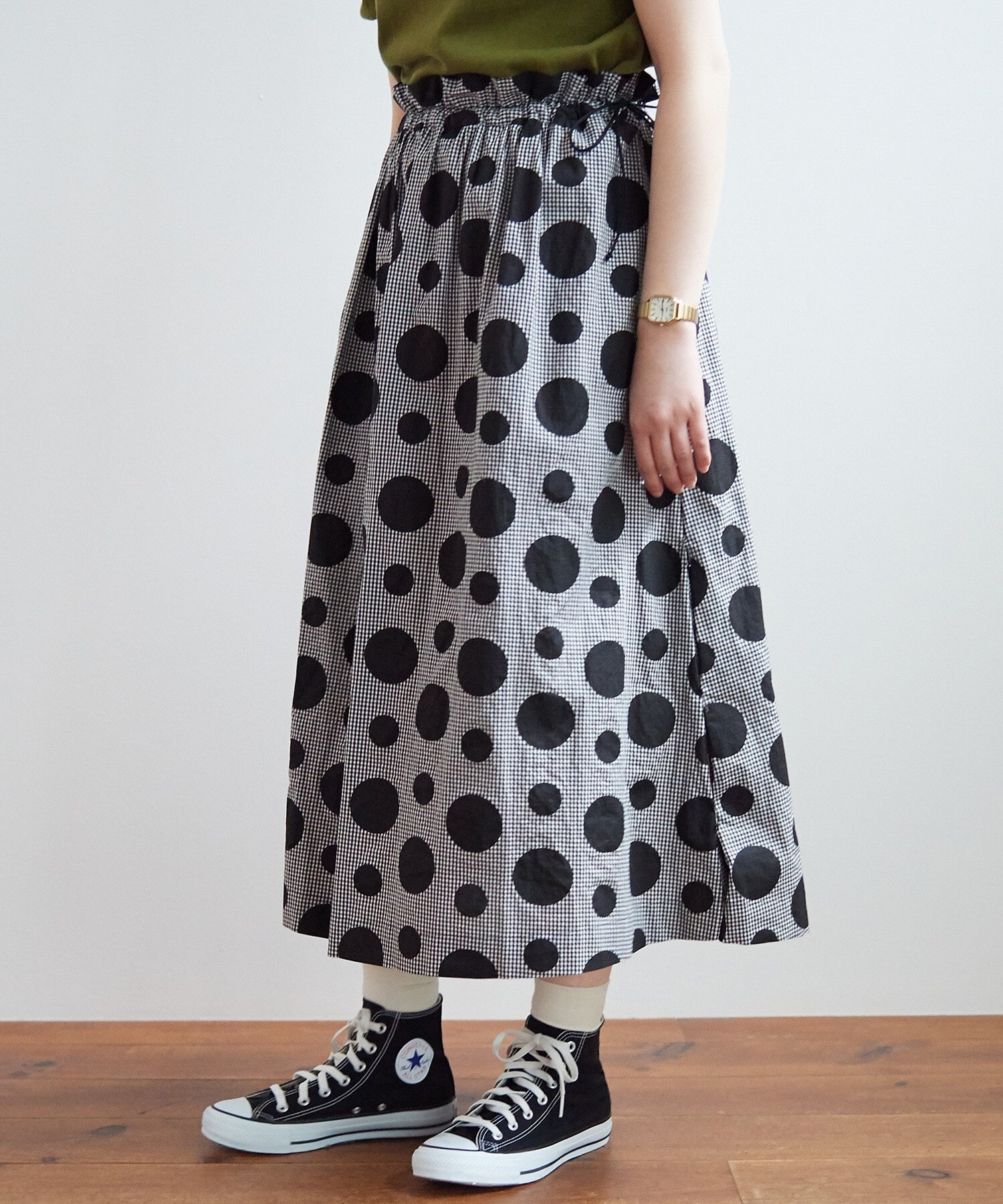 AMBIDEX Store △○gingham×dot プリント スカート(F クロ): bulle de