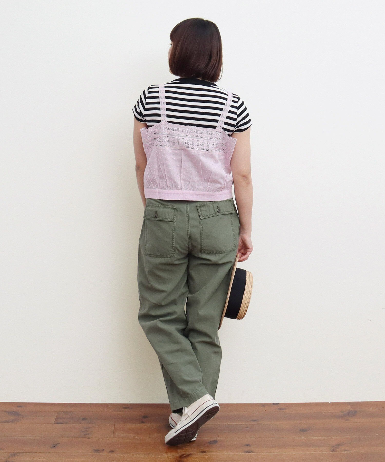 美品ROBEdeFLEURSGlossy 千鳥柄キャミセットアップニット ミニ