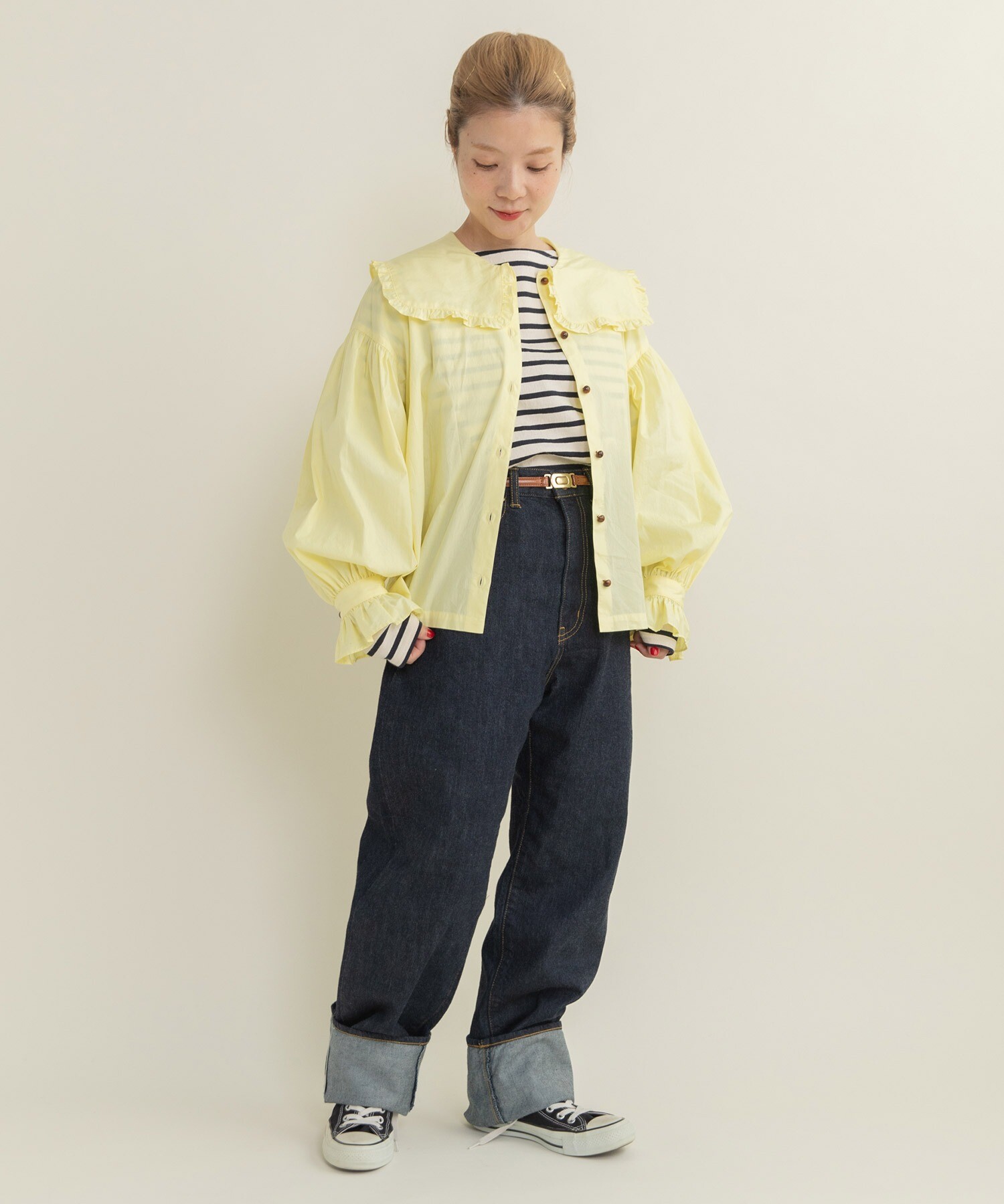 MARBLE ブラウス　女性用 MAJESTIC LEGON｜襟付きシアーフリルブラウス | Rakuten Fashion