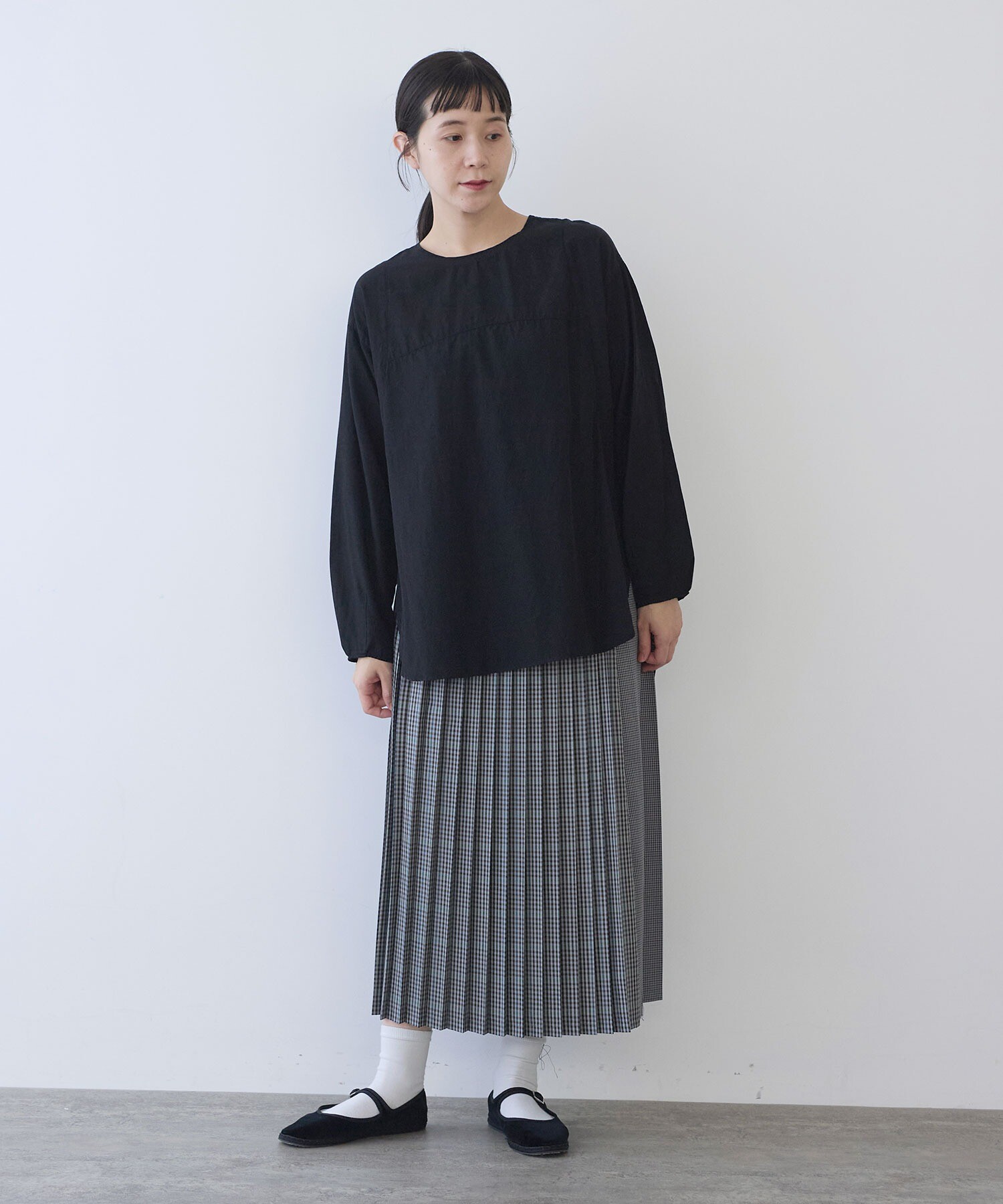 yacco maricard パイピング　グラデーションチュニック白ブラウス yacco maricard パイピング グラデーションチュニック白ブラウス