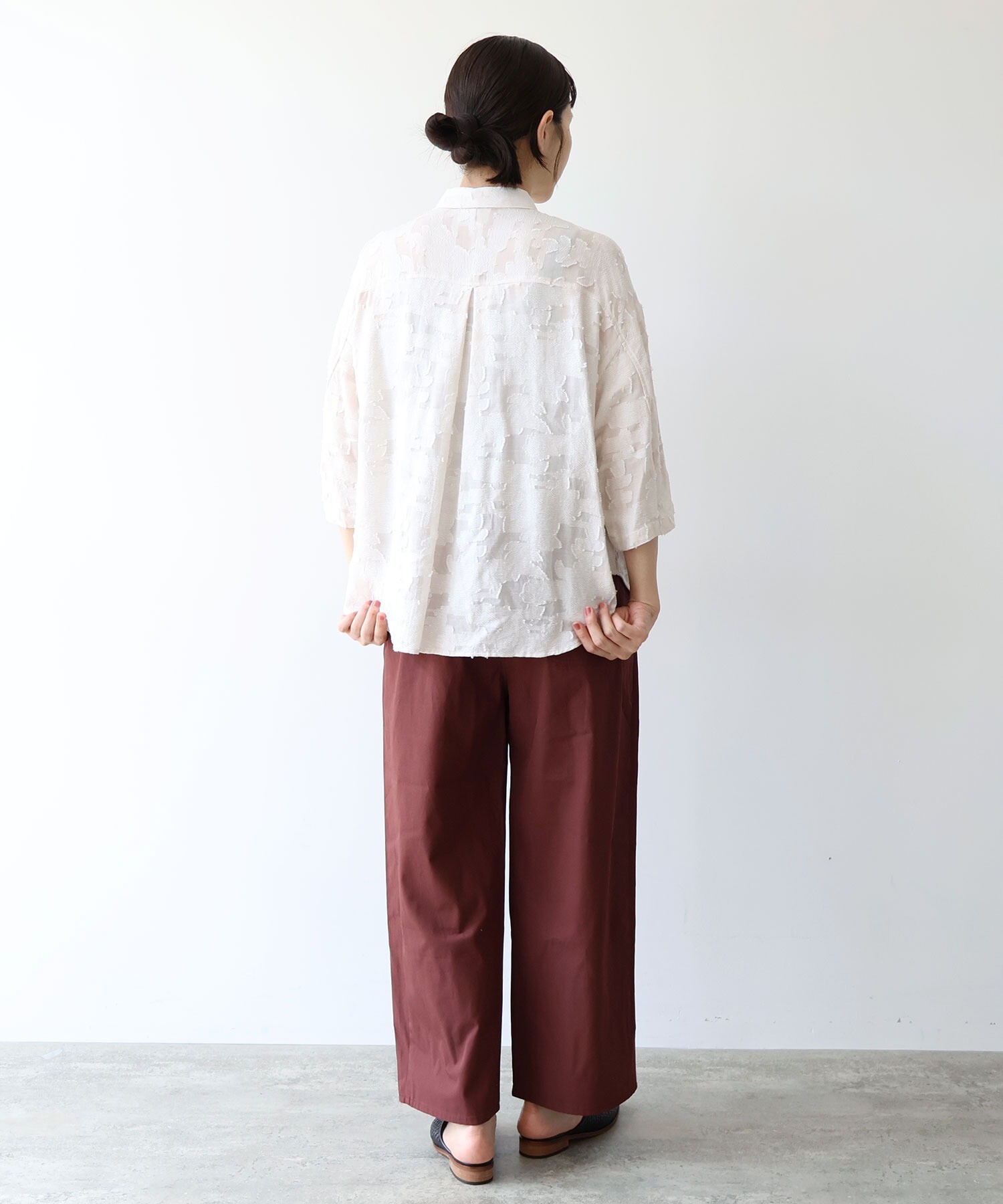 AMBIDEX Store △シアーカットジャカード シャツ(F クロ): yuni